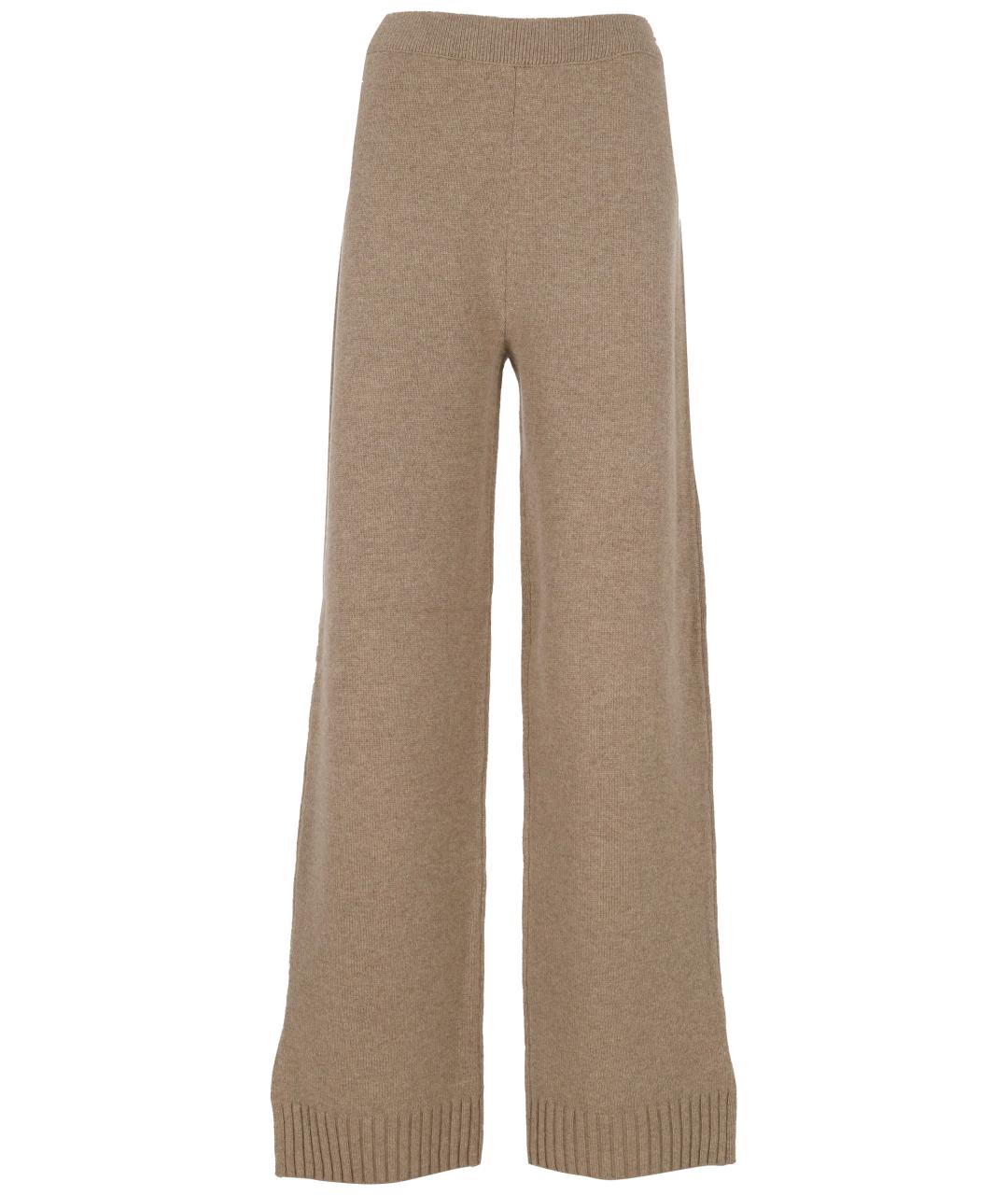 TORY BURCH Бежевые шерстяные прямые брюки, фото 1