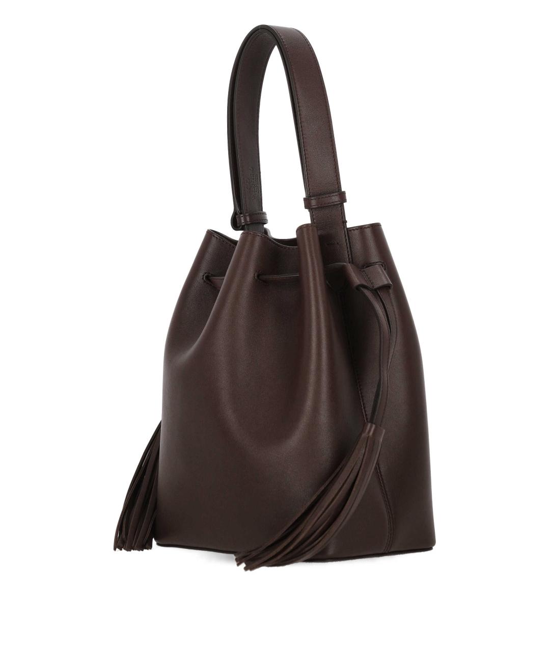 VALENTINO Коричневая кожаная сумка через плечо, фото 2