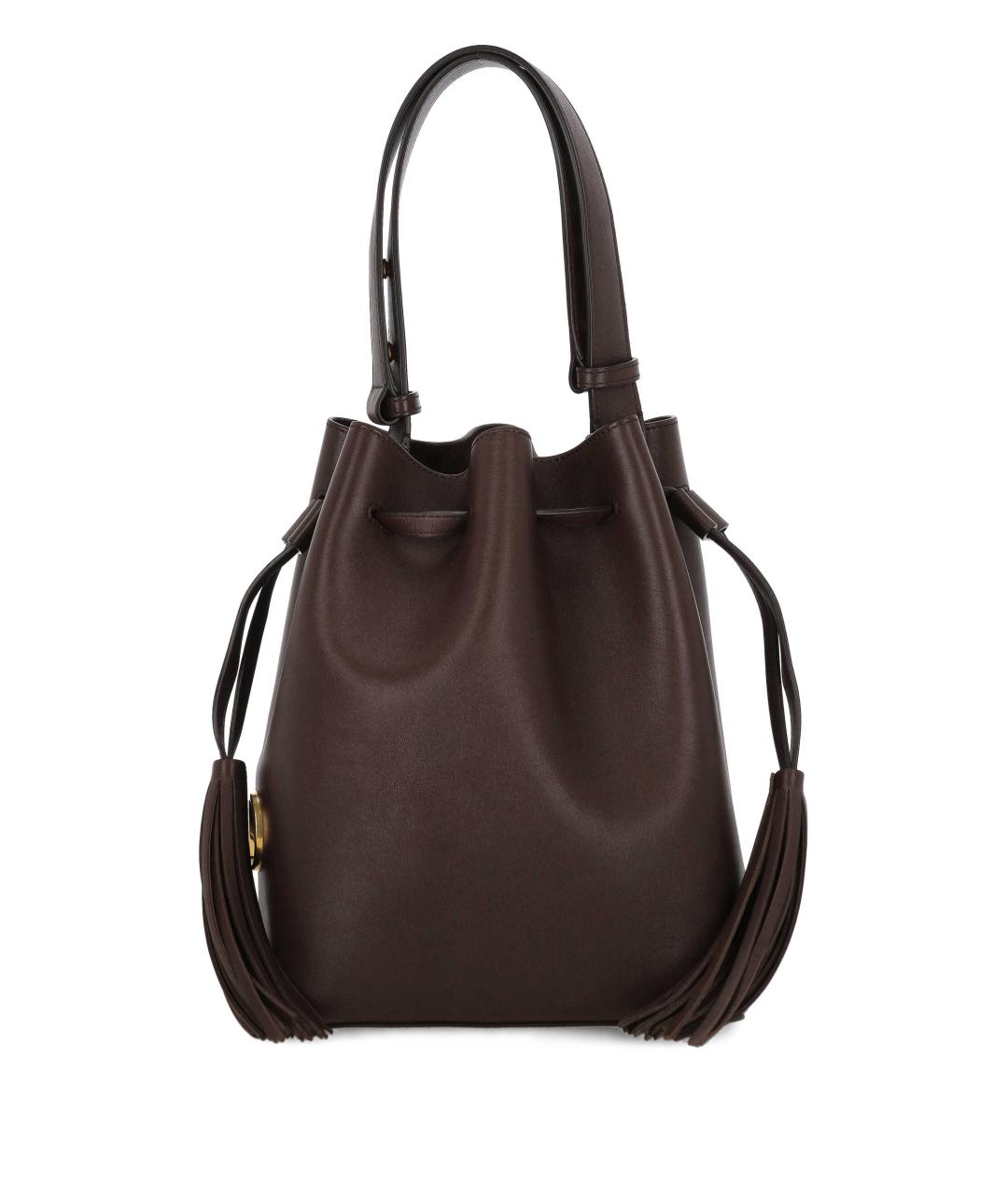 VALENTINO Коричневая кожаная сумка через плечо, фото 1