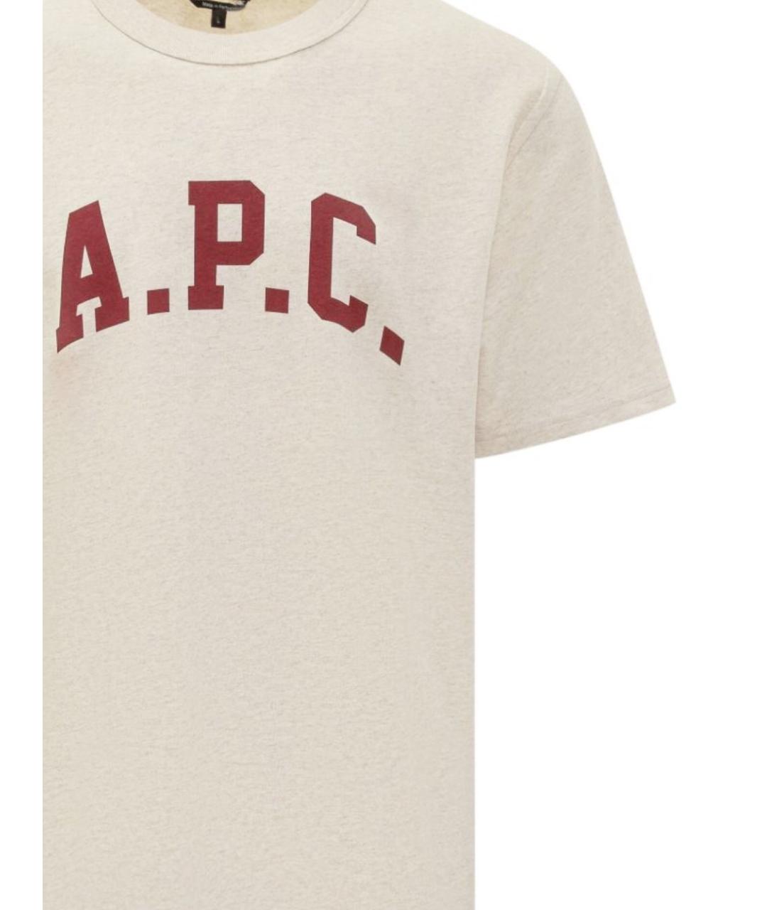 A.P.C. Бежевая хлопковая футболка, фото 2