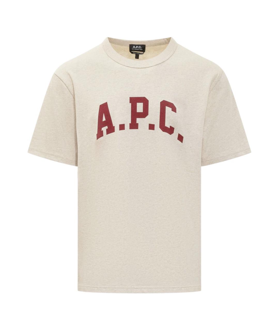 A.P.C. Бежевая хлопковая футболка, фото 1