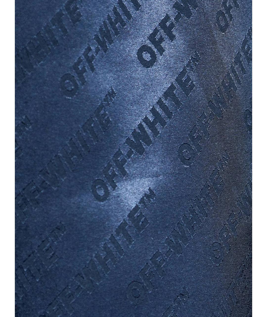 OFF-WHITE Синие полиэстеровые прямые брюки, фото 2