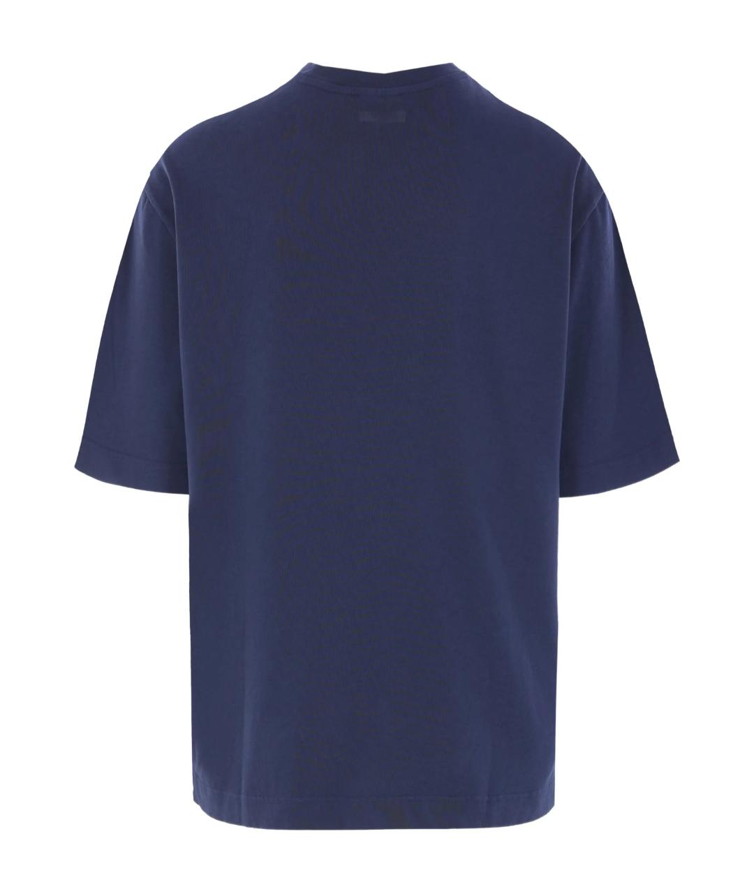 MAISON KITSUNE Синяя хлопковая футболка, фото 3