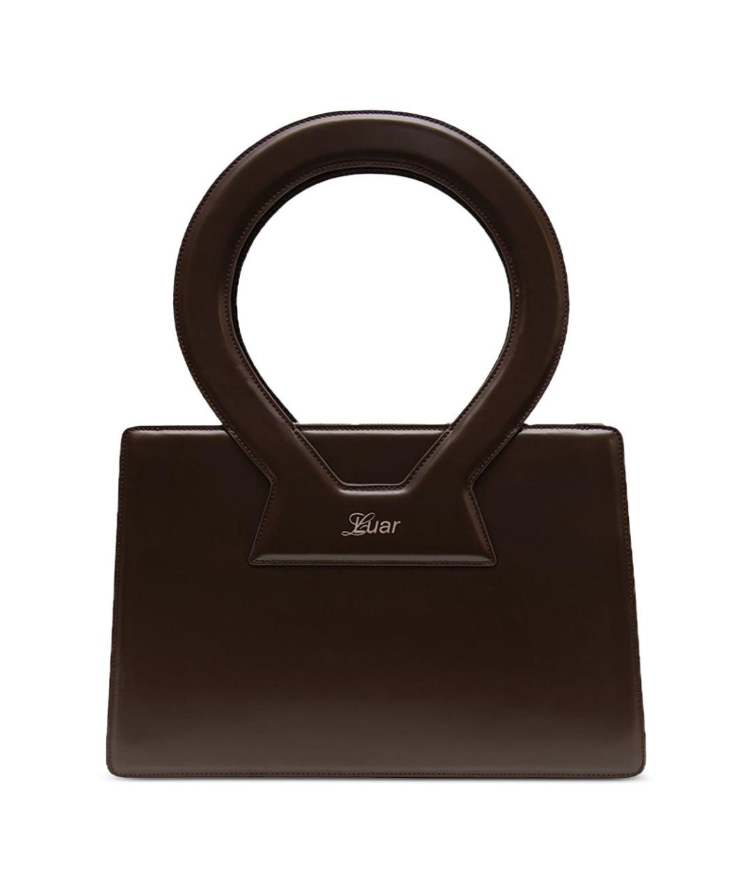 LUAR Коричневая кожаная сумка с короткими ручками, фото 1
