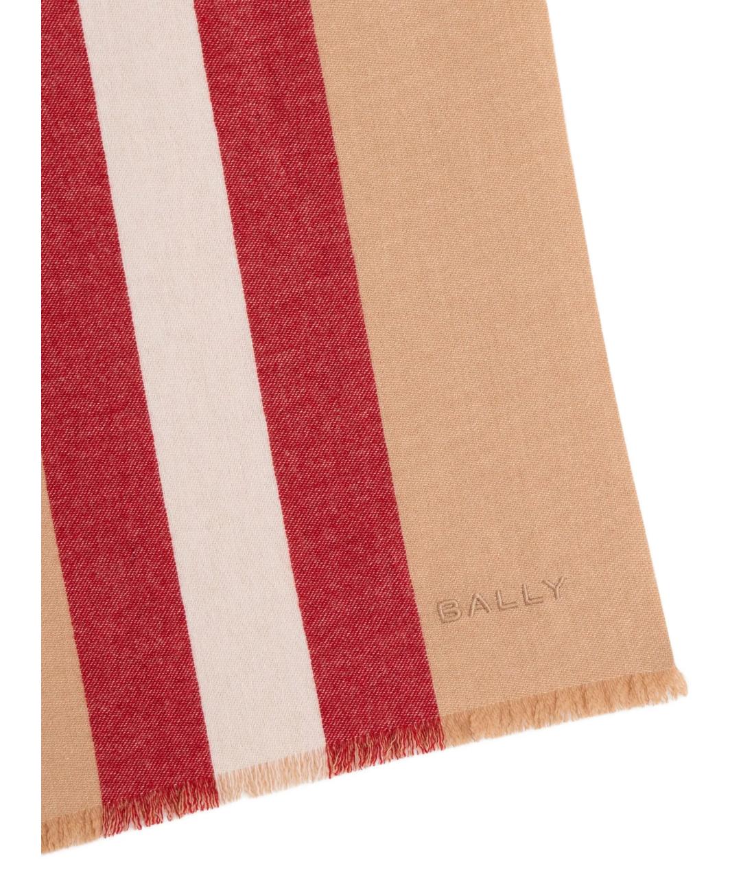 BALLY Бежевый шерстяной шарф, фото 2