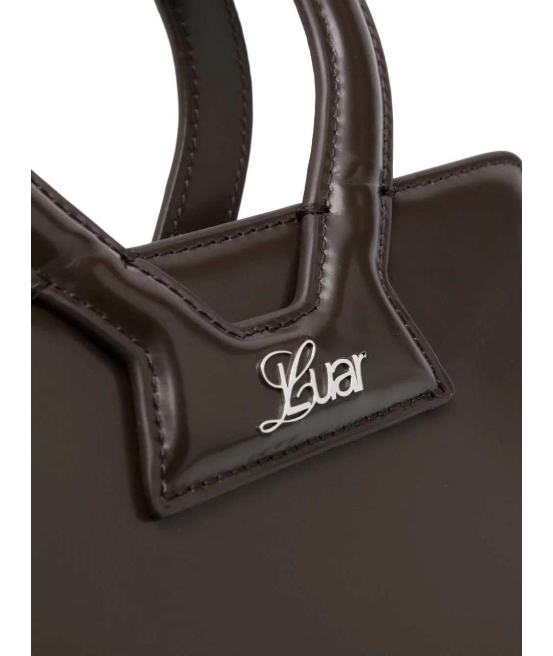 LUAR Коричневая кожаная сумка с короткими ручками, фото 2