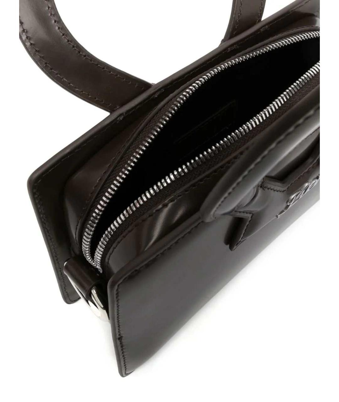 LUAR Коричневая кожаная сумка с короткими ручками, фото 4