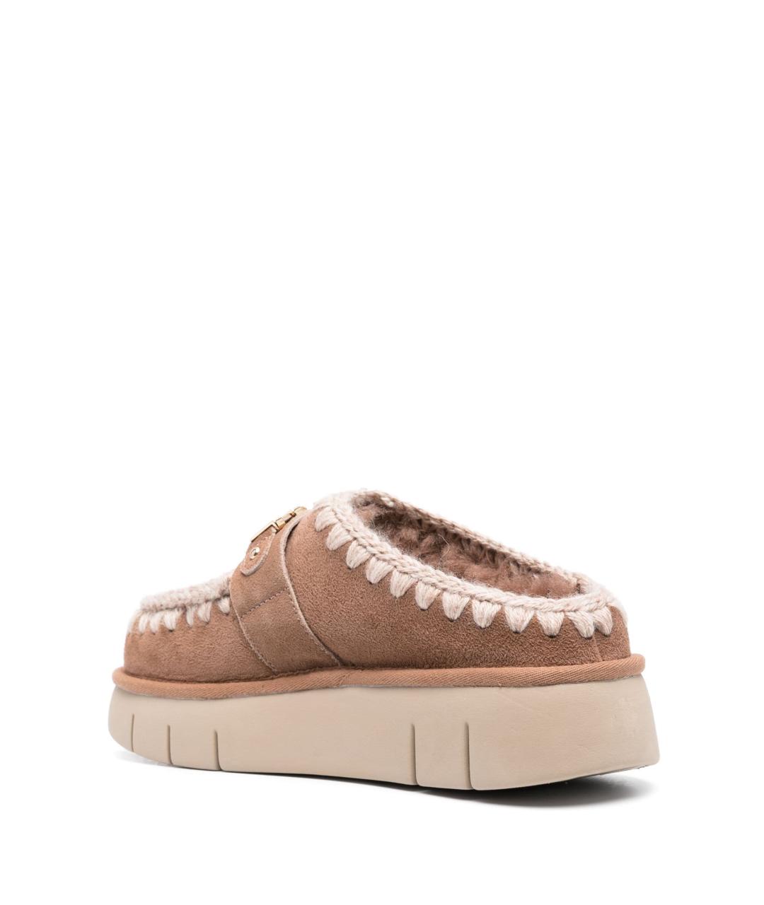 MOU Бежевые замшевые мюли, фото 3