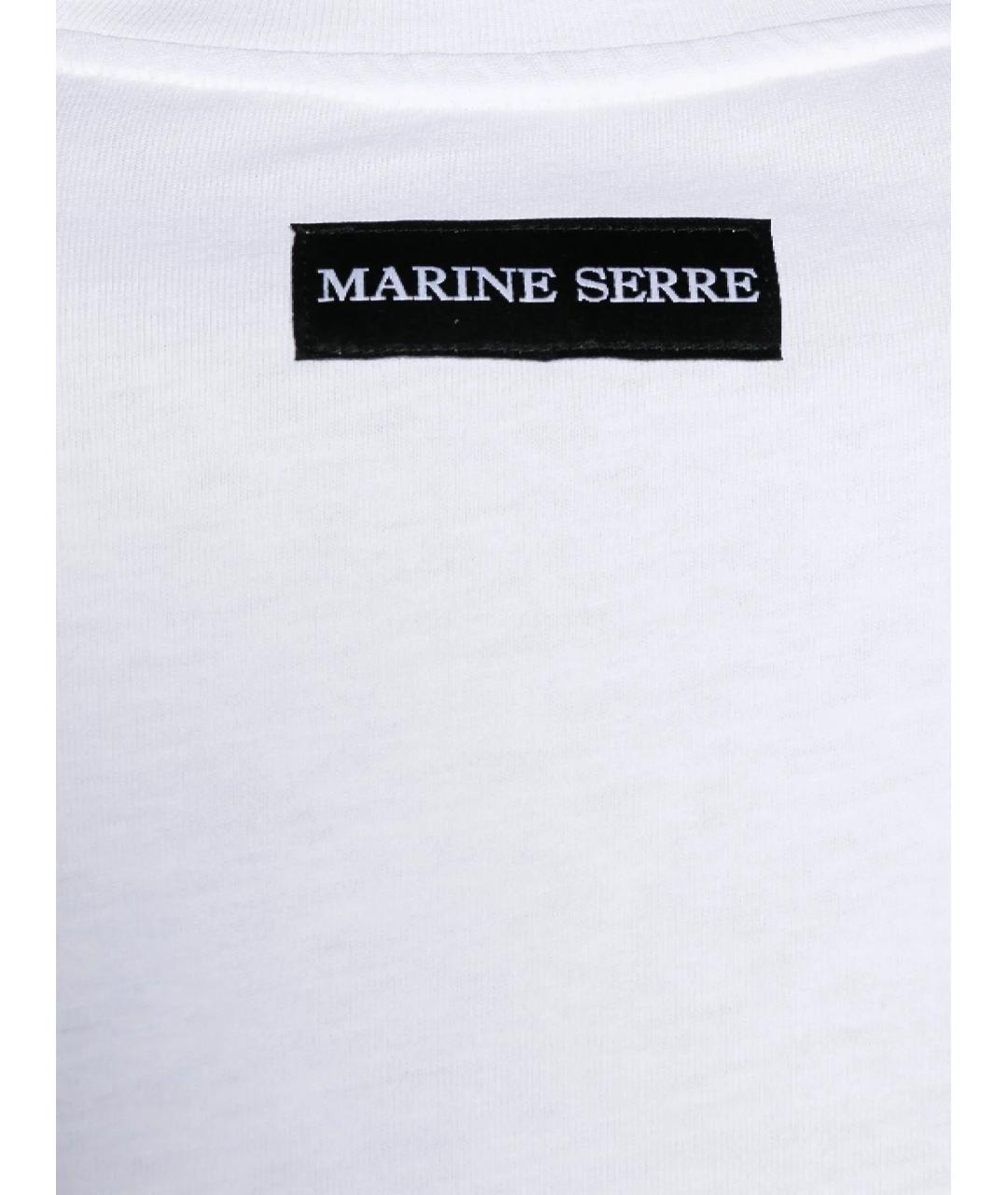 MARINE SERRE Белая хлопковая футболка, фото 3