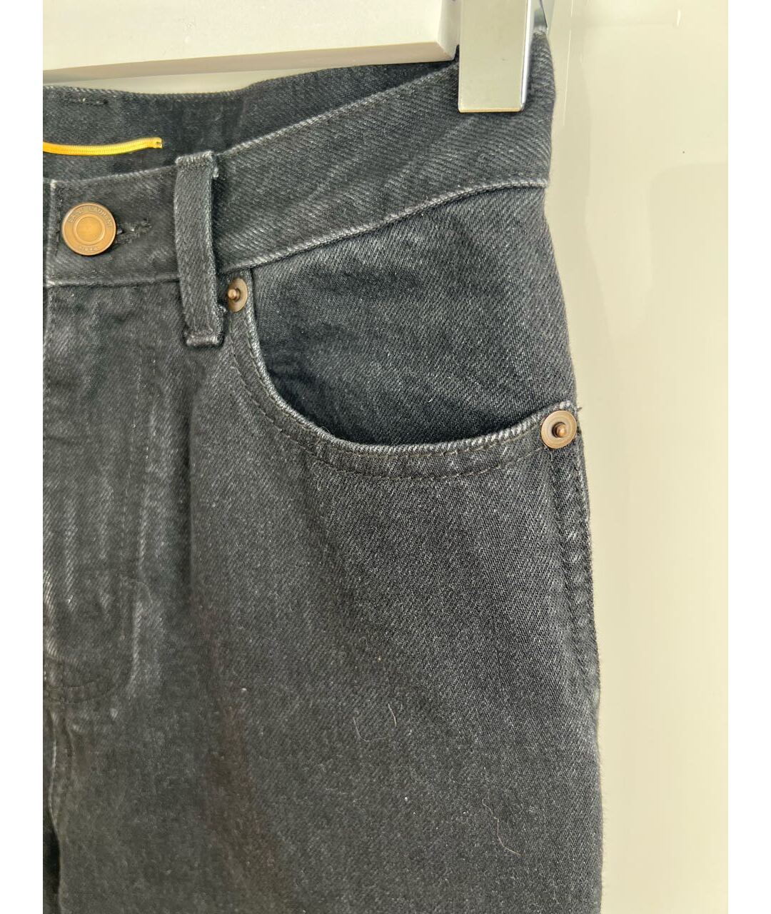 SAINT LAURENT Черные хлопко-эластановые джинсы клеш, фото 4