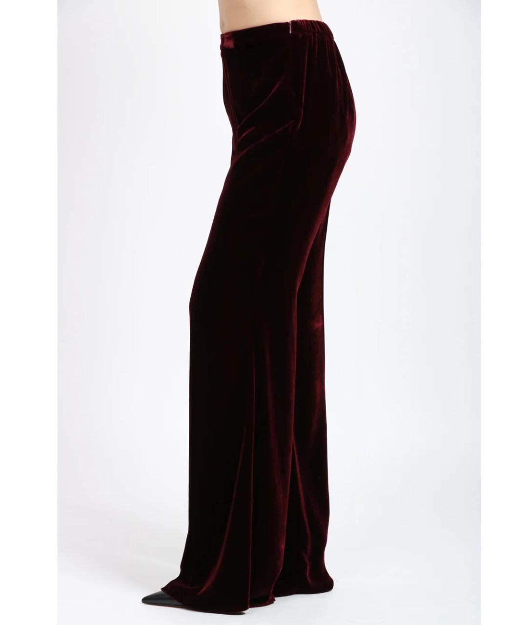 FORTE FORTE Бордовые вискозные прямые брюки, фото 3
