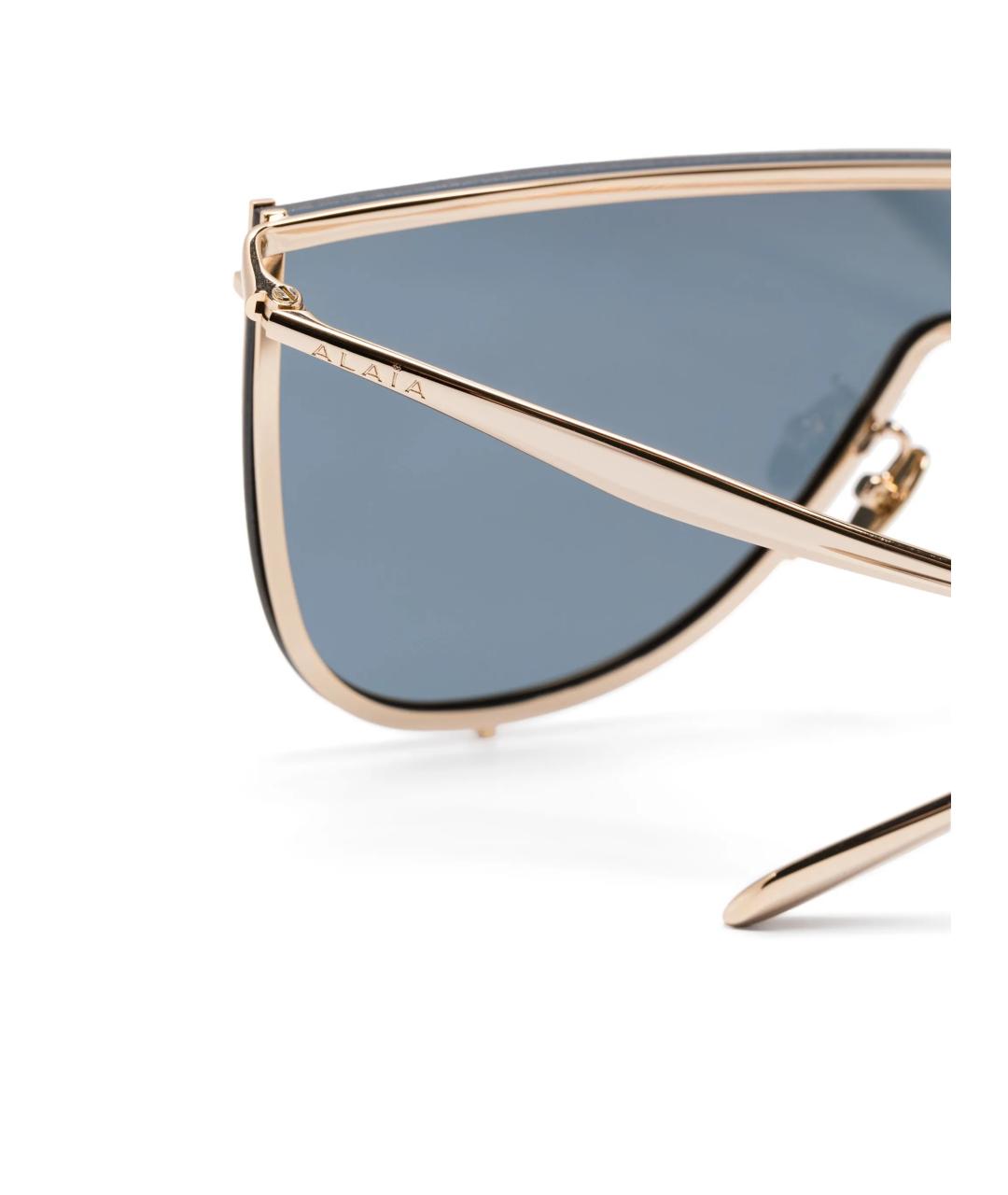 ALAIA Золотые металлические солнцезащитные очки, фото 3