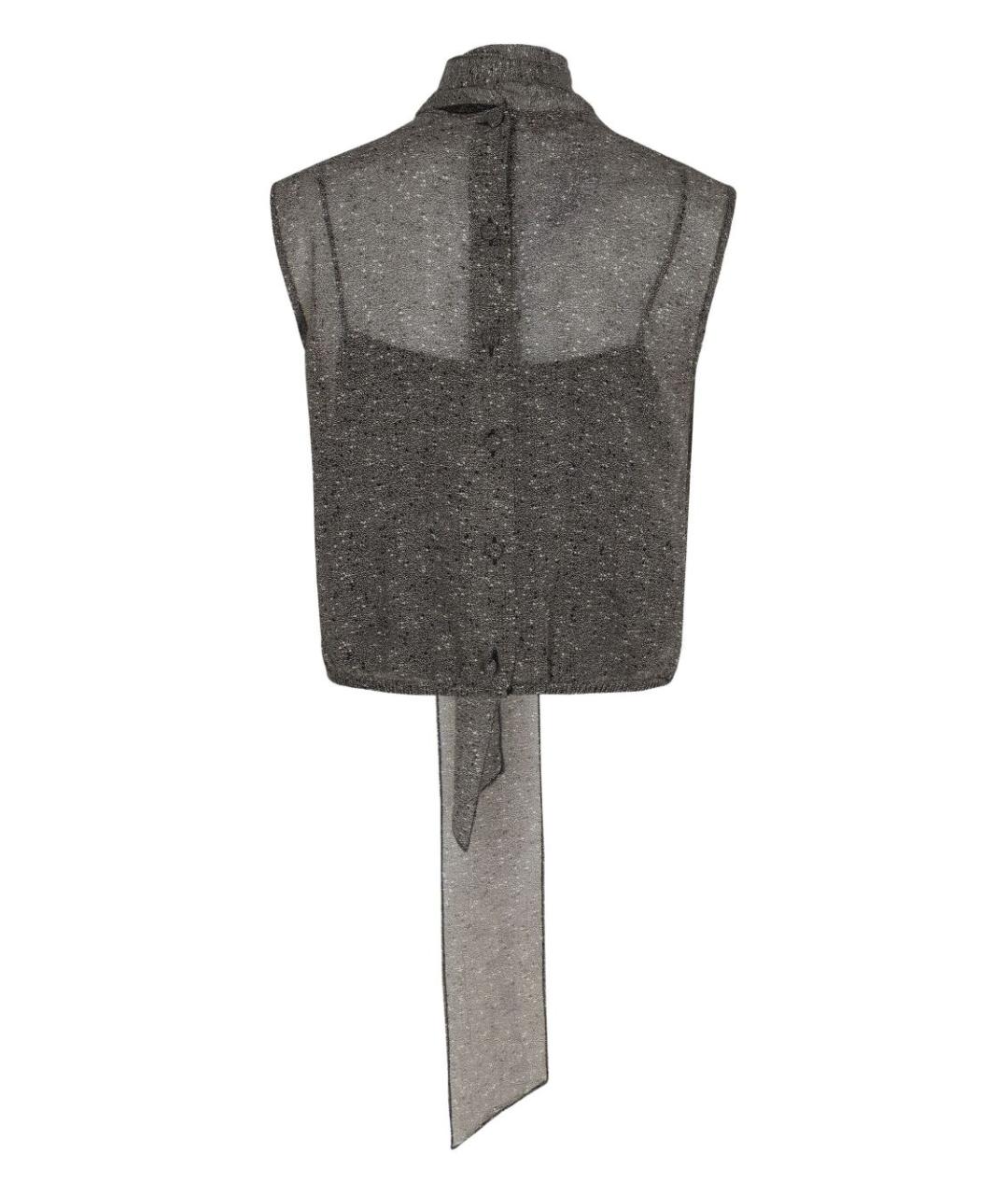 GUCCI Черная шелковая блузы, фото 3