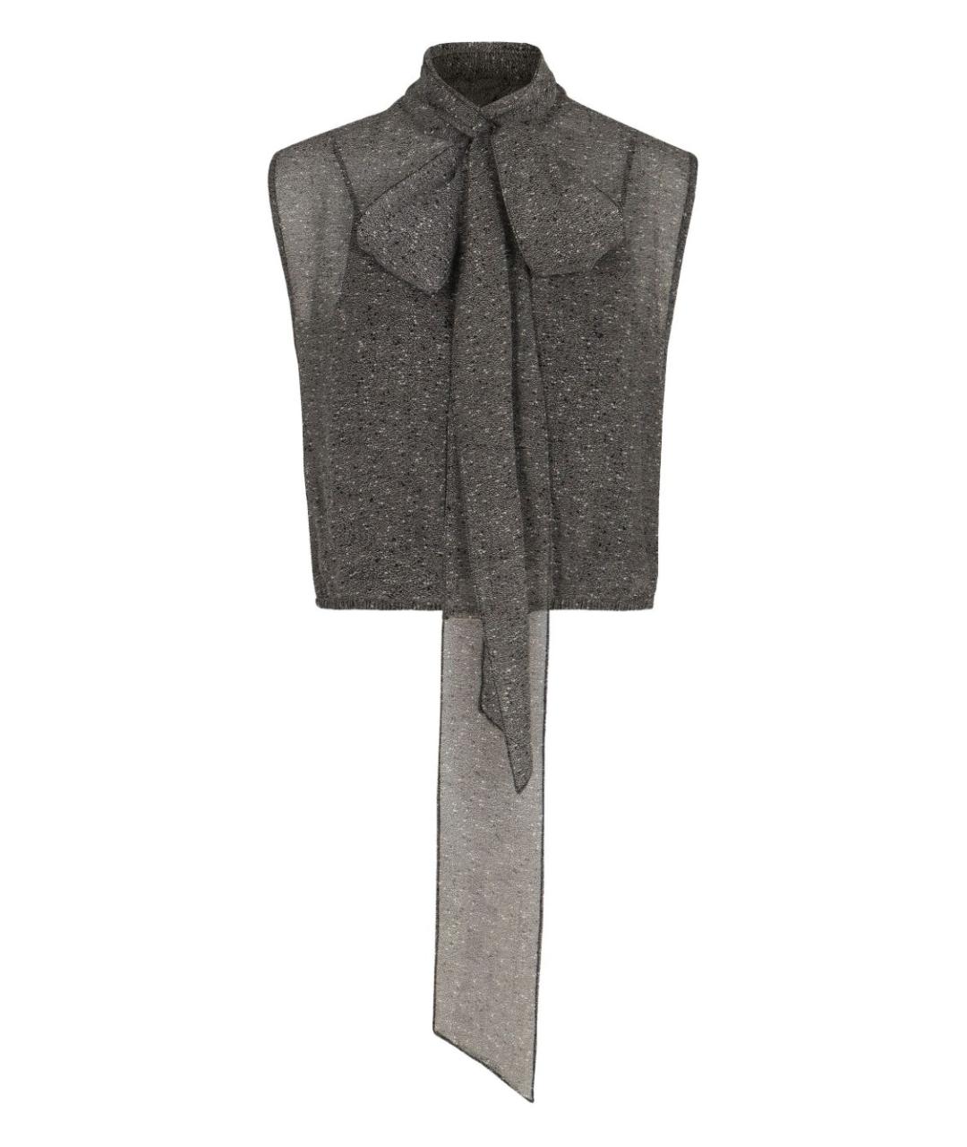 GUCCI Черная шелковая блузы, фото 1