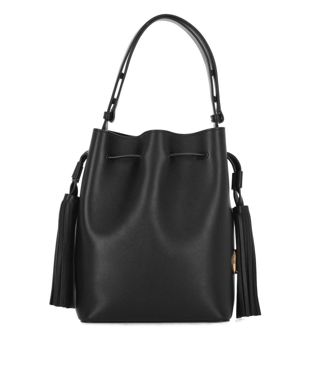 VALENTINO Черная кожаная сумка тоут, фото 3