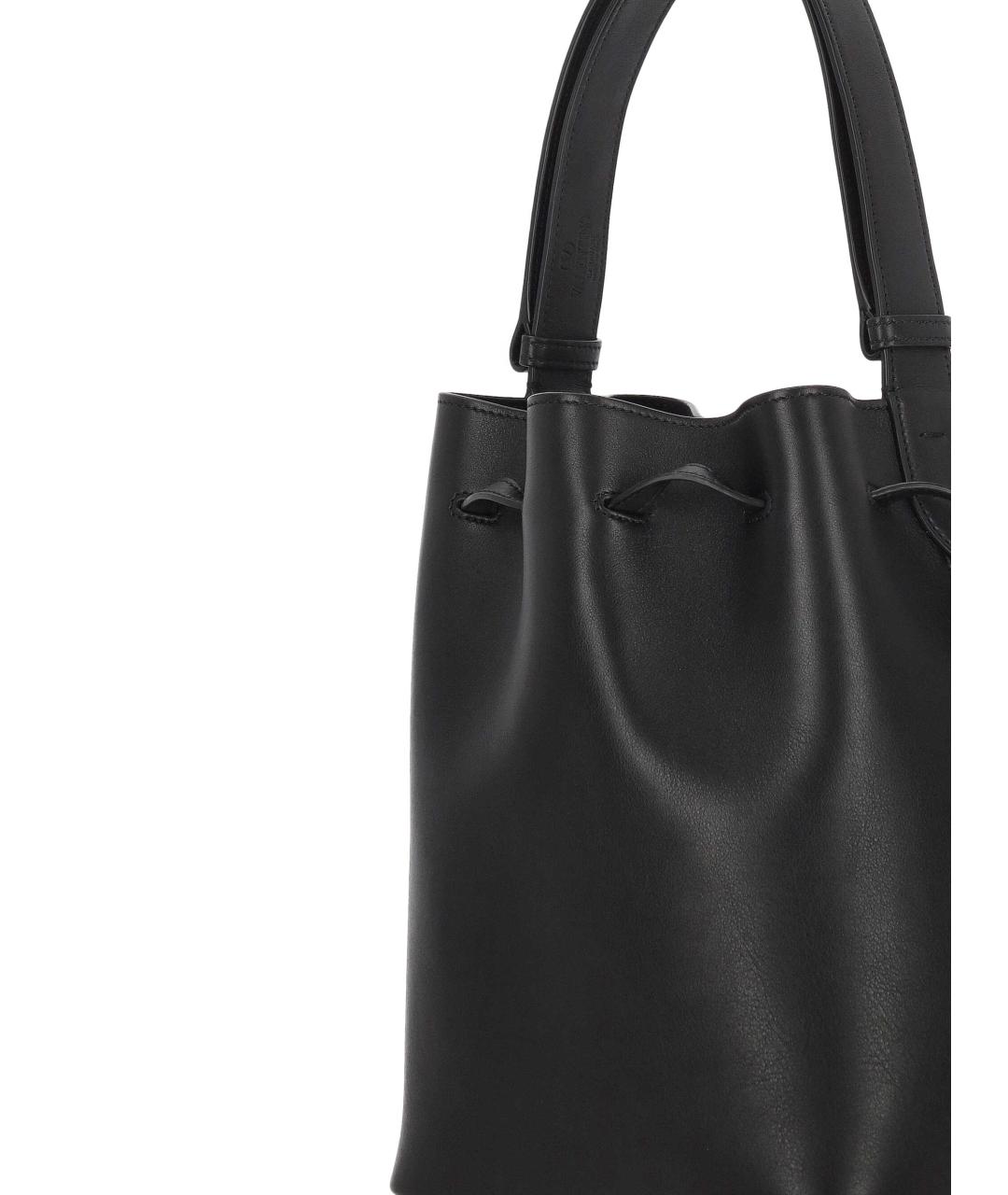 VALENTINO Черная кожаная сумка тоут, фото 4