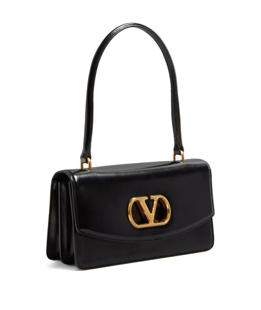 VALENTINO Черная кожаная сумка через плечо, фото 2