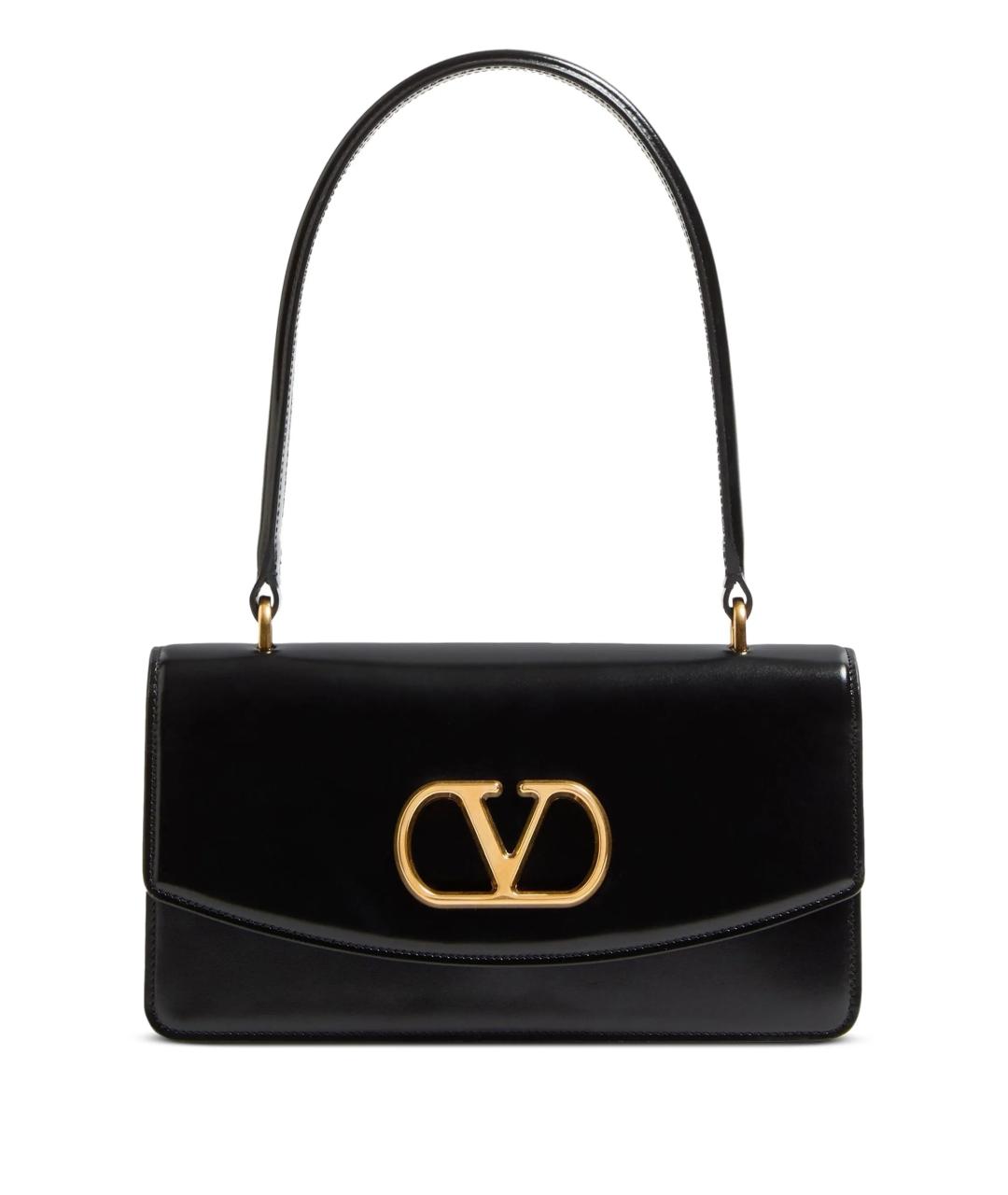 VALENTINO Черная кожаная сумка через плечо, фото 1