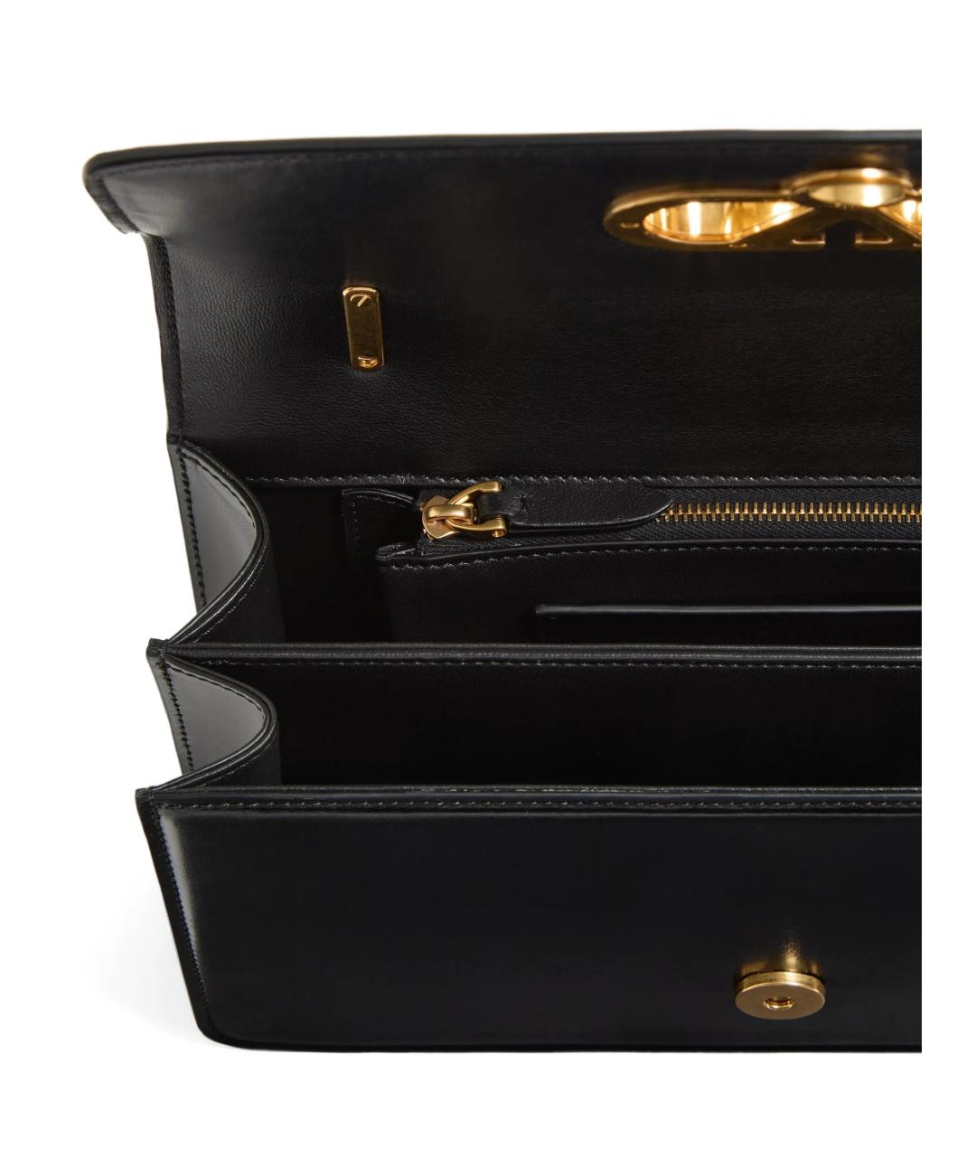 VALENTINO Черная кожаная сумка через плечо, фото 6