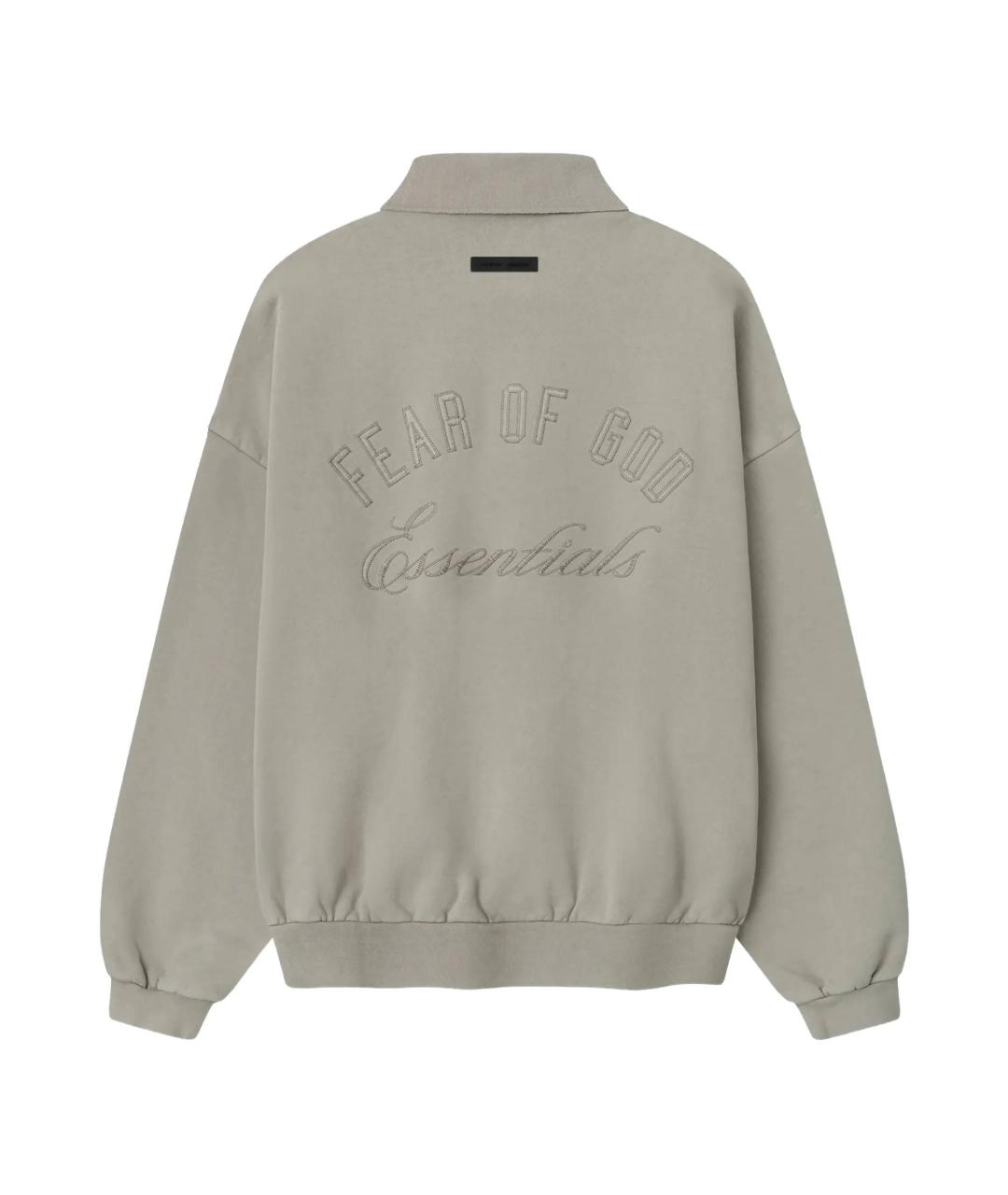 FEAR OF GOD ESSENTIALS Серое хлопковое поло с длинным рукавом, фото 2
