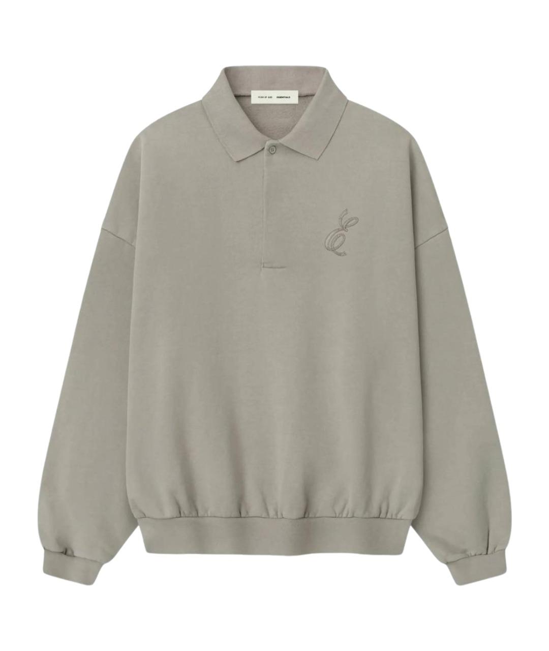 FEAR OF GOD ESSENTIALS Серое хлопковое поло с длинным рукавом, фото 1