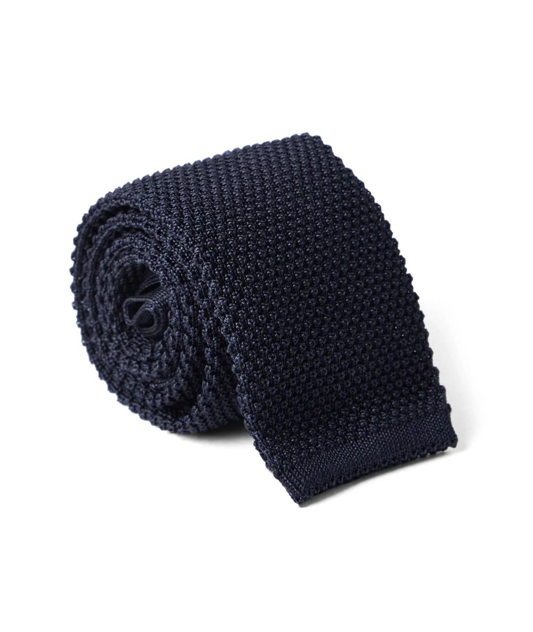 BRUNELLO CUCINELLI Темно-синий шелковый галстук, фото 2