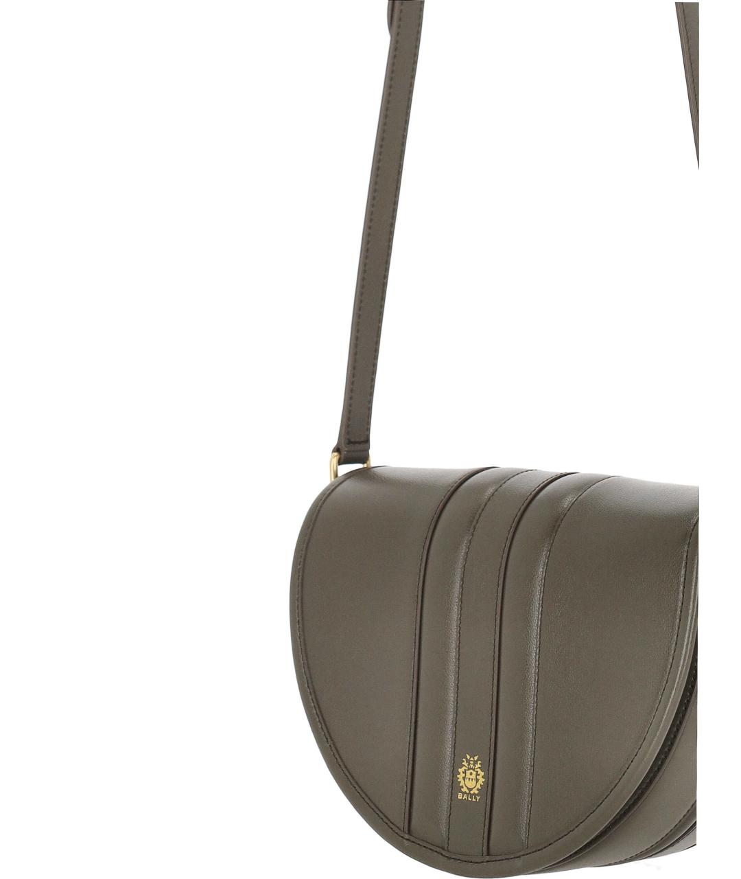 BALLY Хаки кожаная сумка через плечо, фото 4