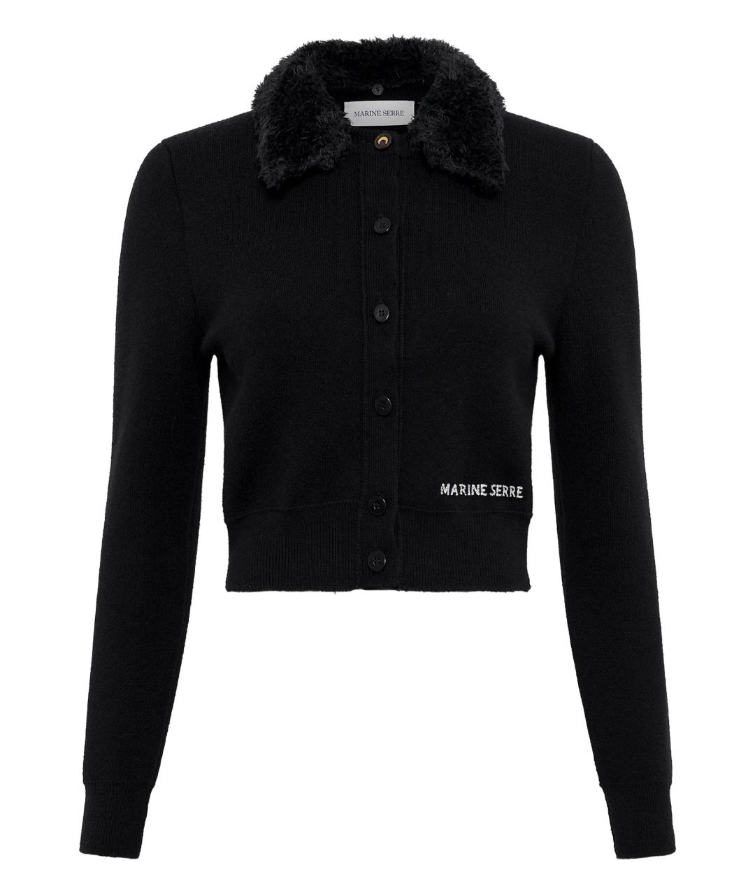 MARINE SERRE Черный шерстяной джемпер / свитер, фото 1