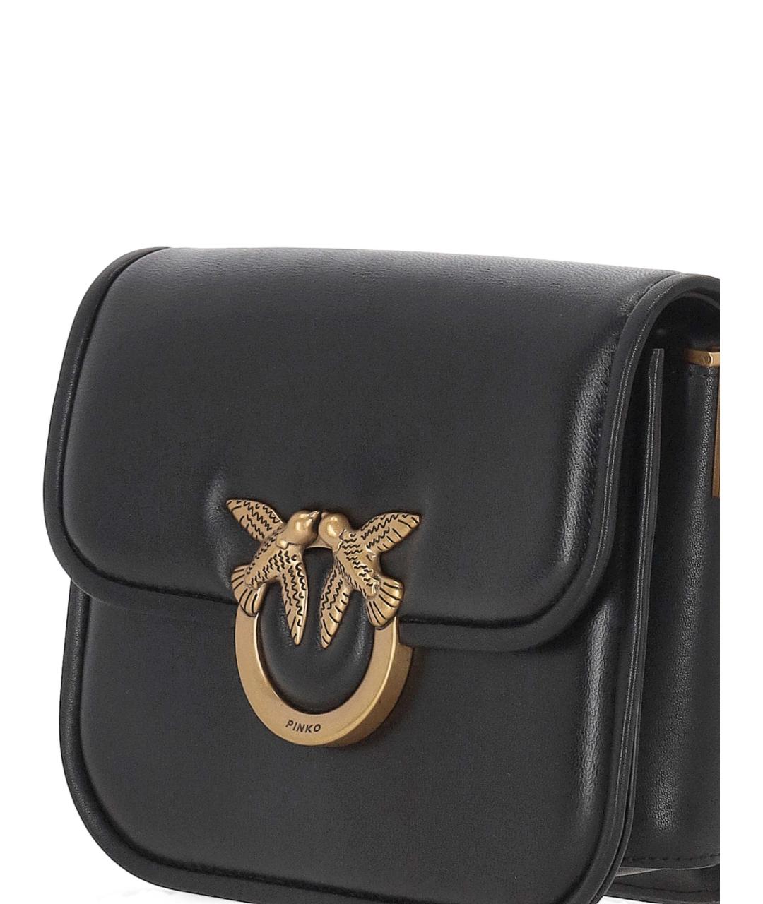 PINKO Черная кожаная сумка через плечо, фото 4