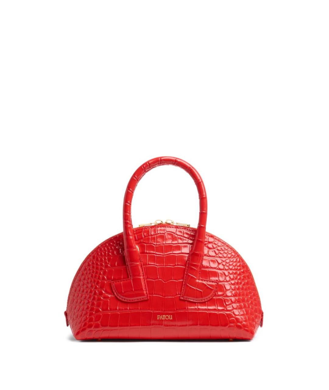 PATOU Красная кожаная сумка с короткими ручками, фото 1