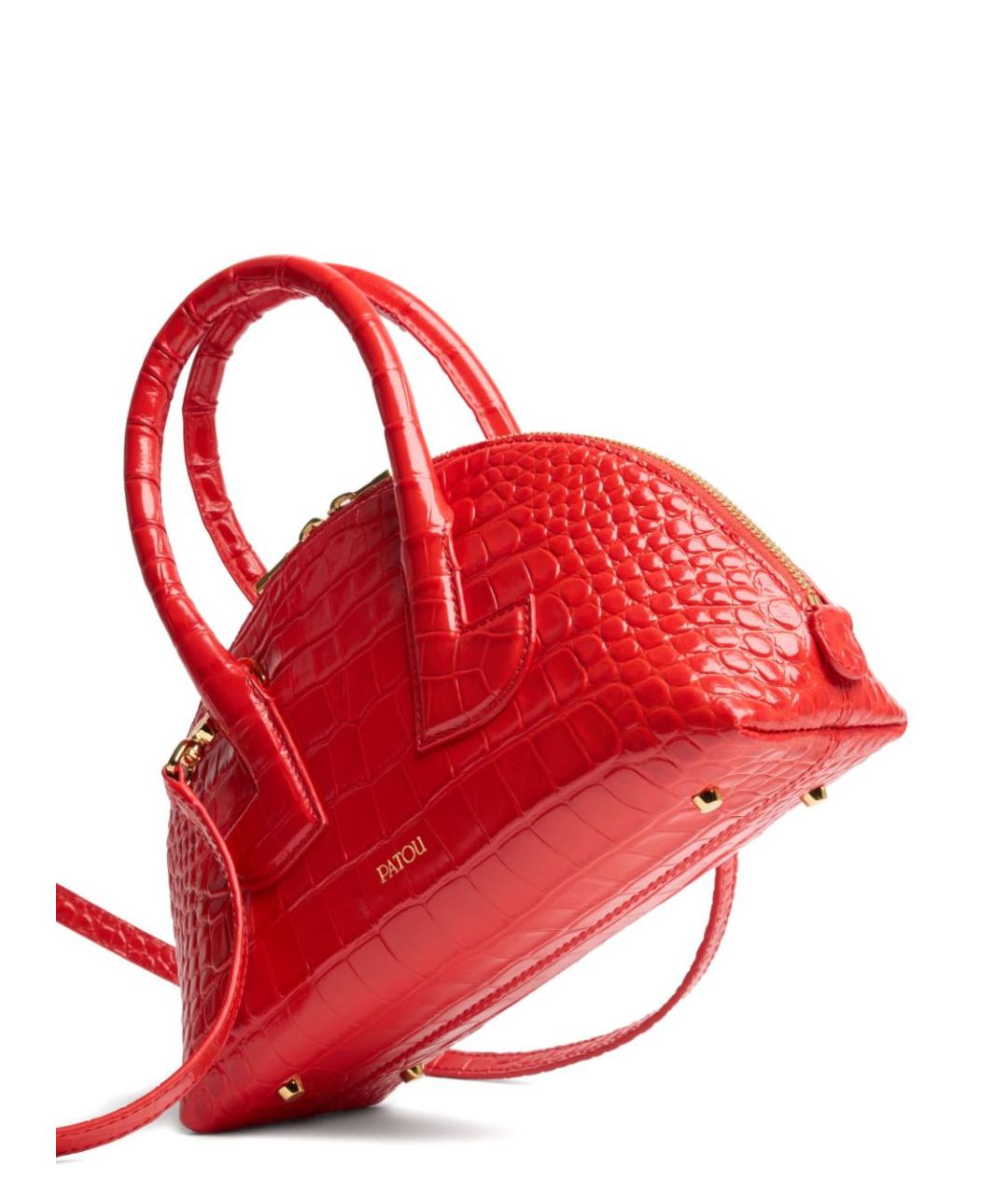 PATOU Красная кожаная сумка с короткими ручками, фото 2