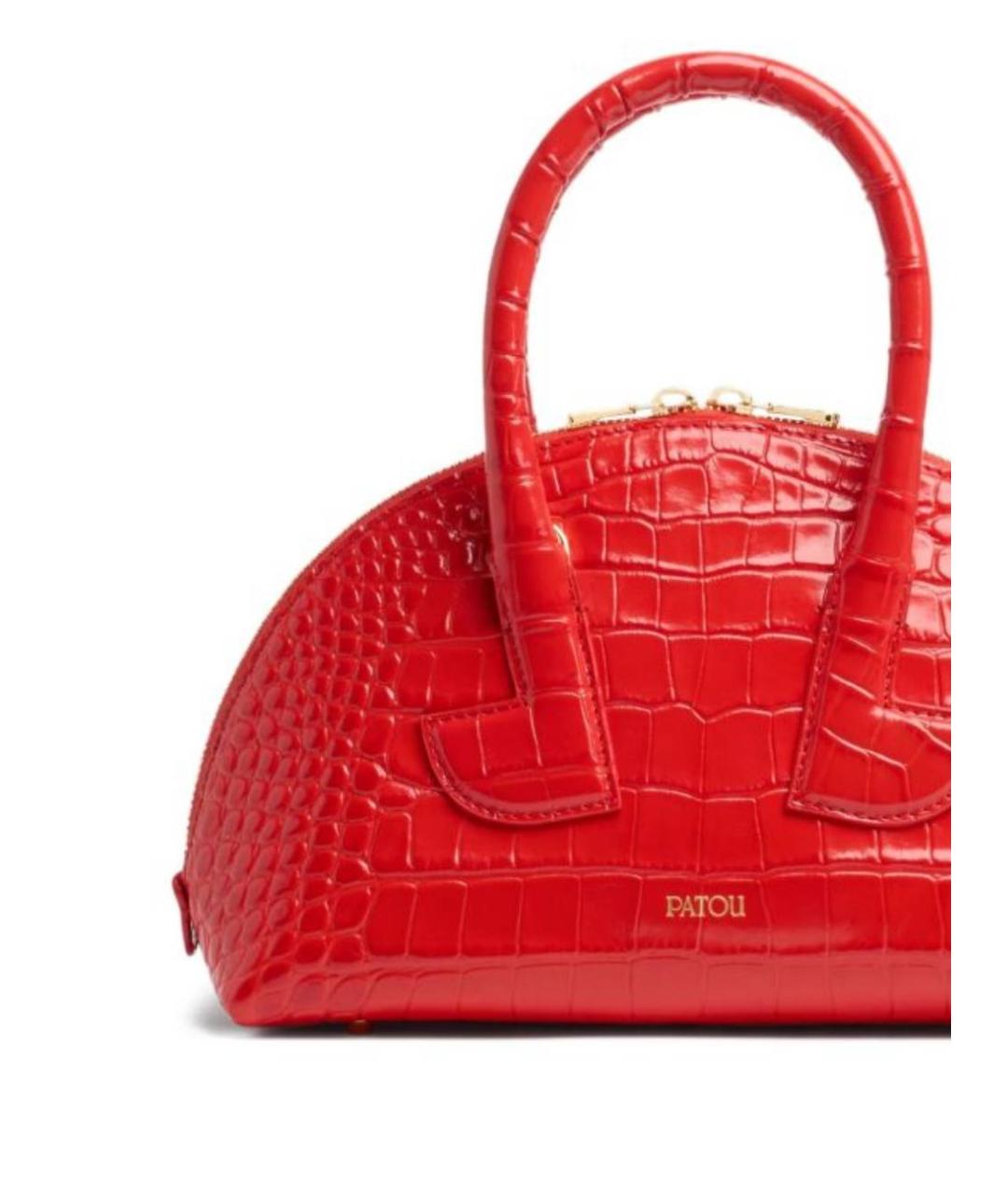 PATOU Красная кожаная сумка с короткими ручками, фото 3