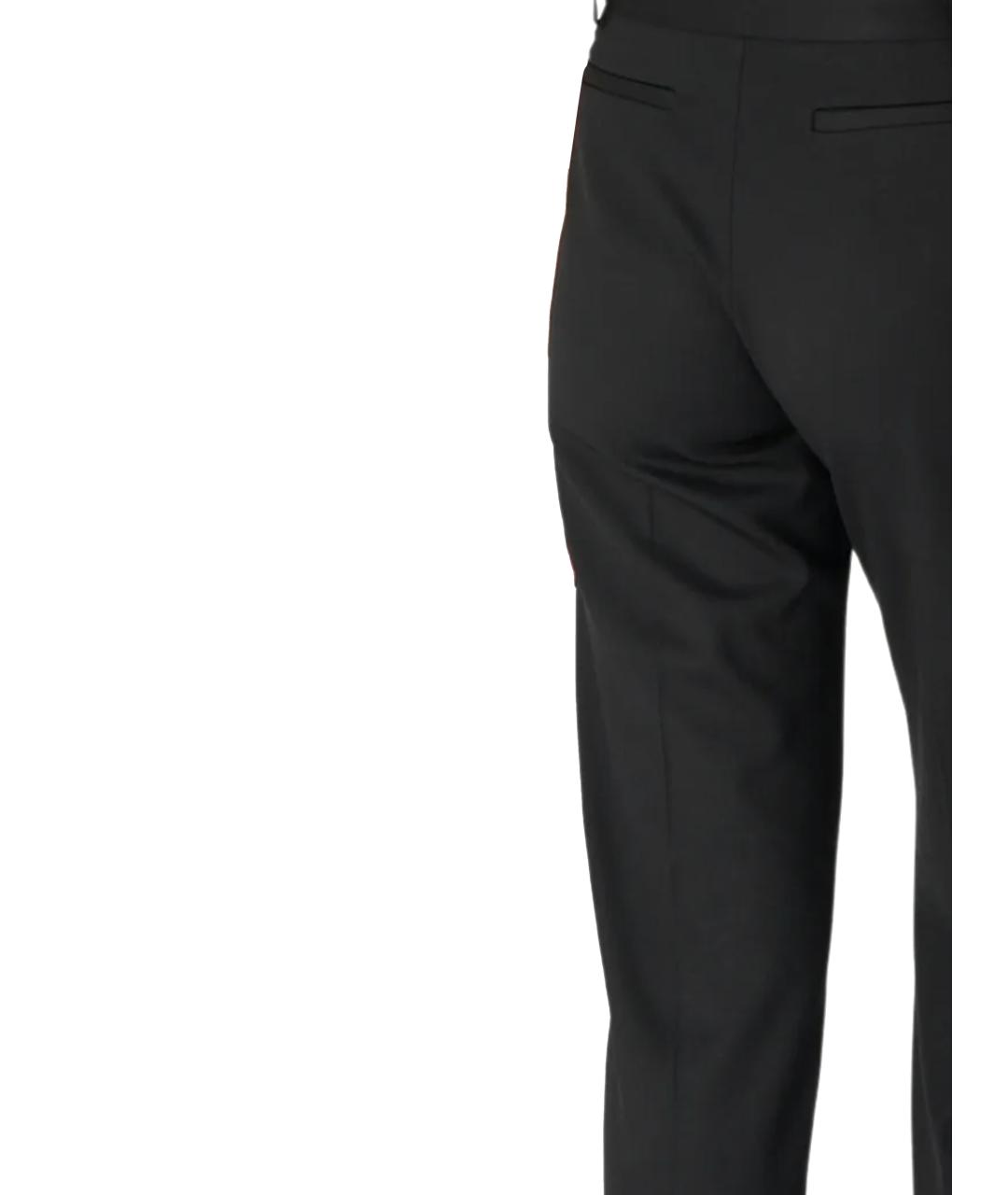 MARINE SERRE Черные шерстяные прямые брюки, фото 3