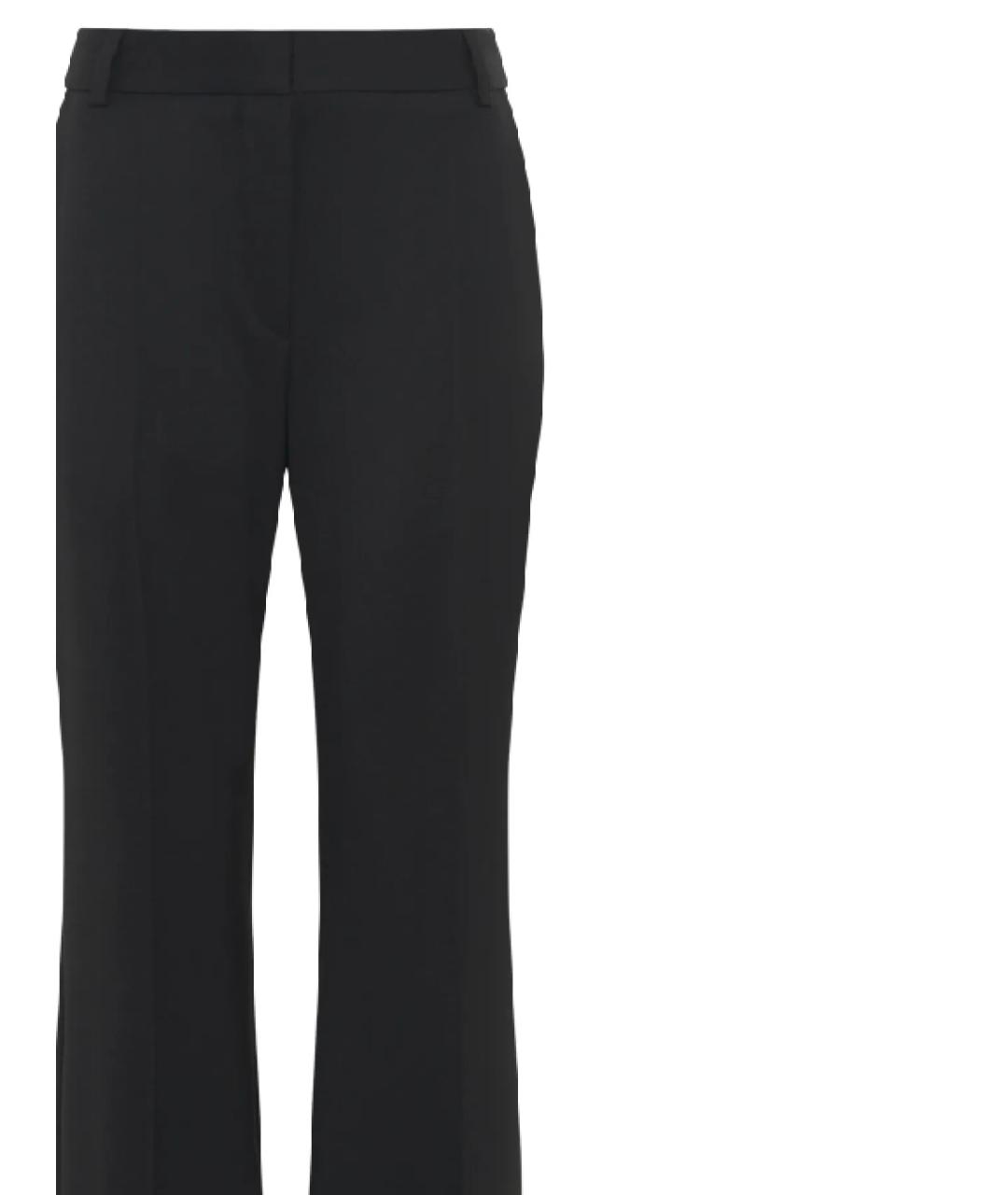 MARINE SERRE Черные шерстяные прямые брюки, фото 2