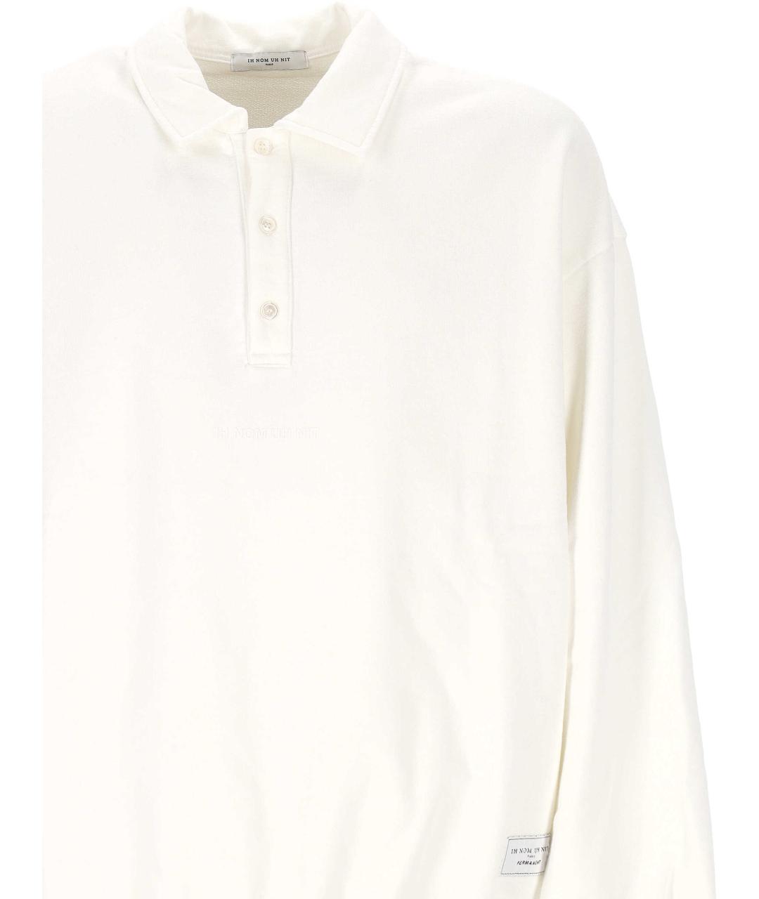 IH NOM UH NIT Бежевое хлопковое поло с длинным рукавом, фото 2