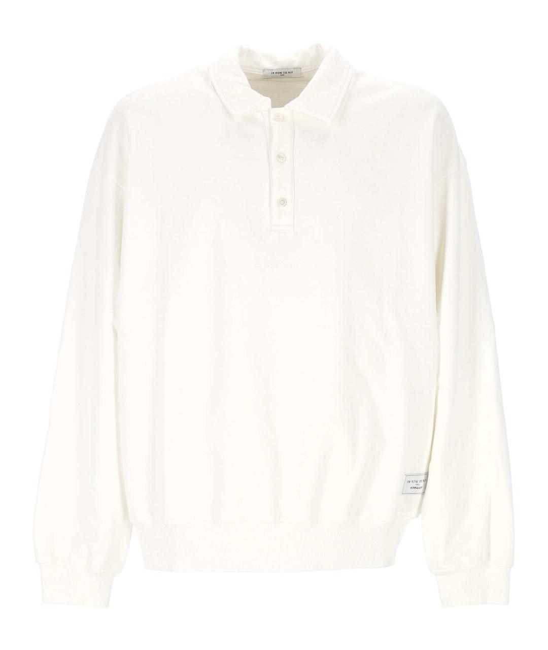 IH NOM UH NIT Бежевое хлопковое поло с длинным рукавом, фото 1