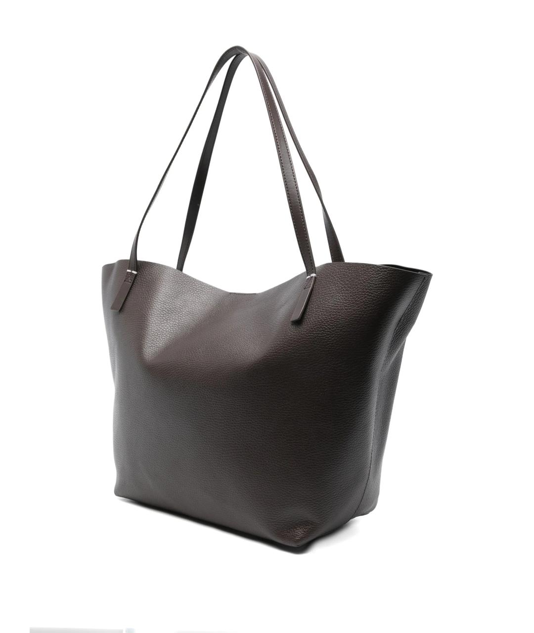 PATRIZIA PEPE Коричневая кожаная сумка тоут, фото 2