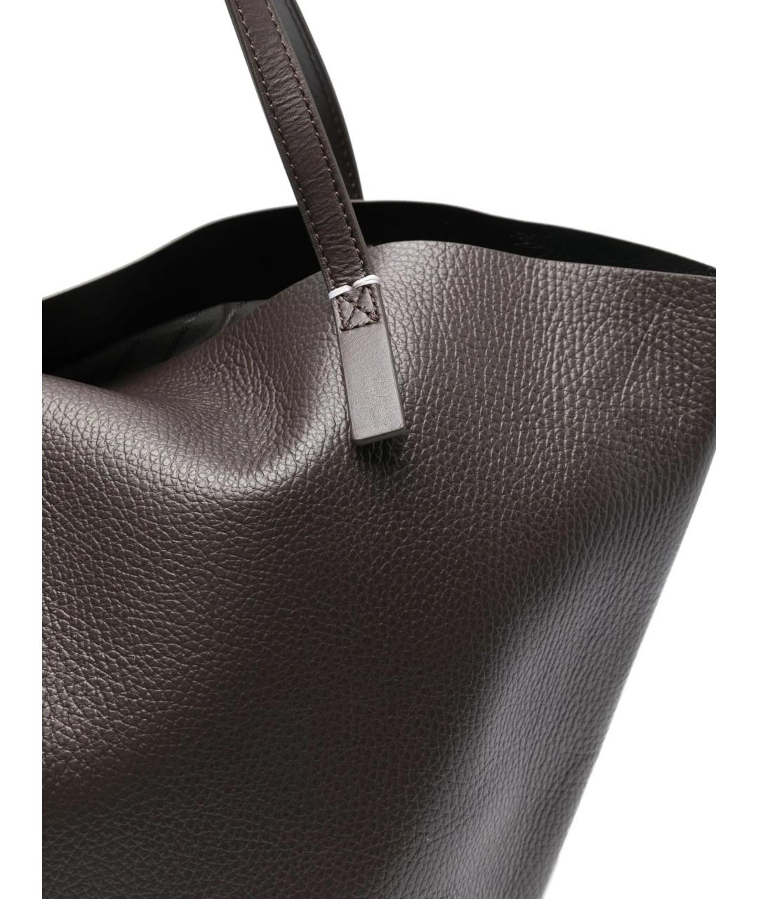 PATRIZIA PEPE Коричневая кожаная сумка тоут, фото 3