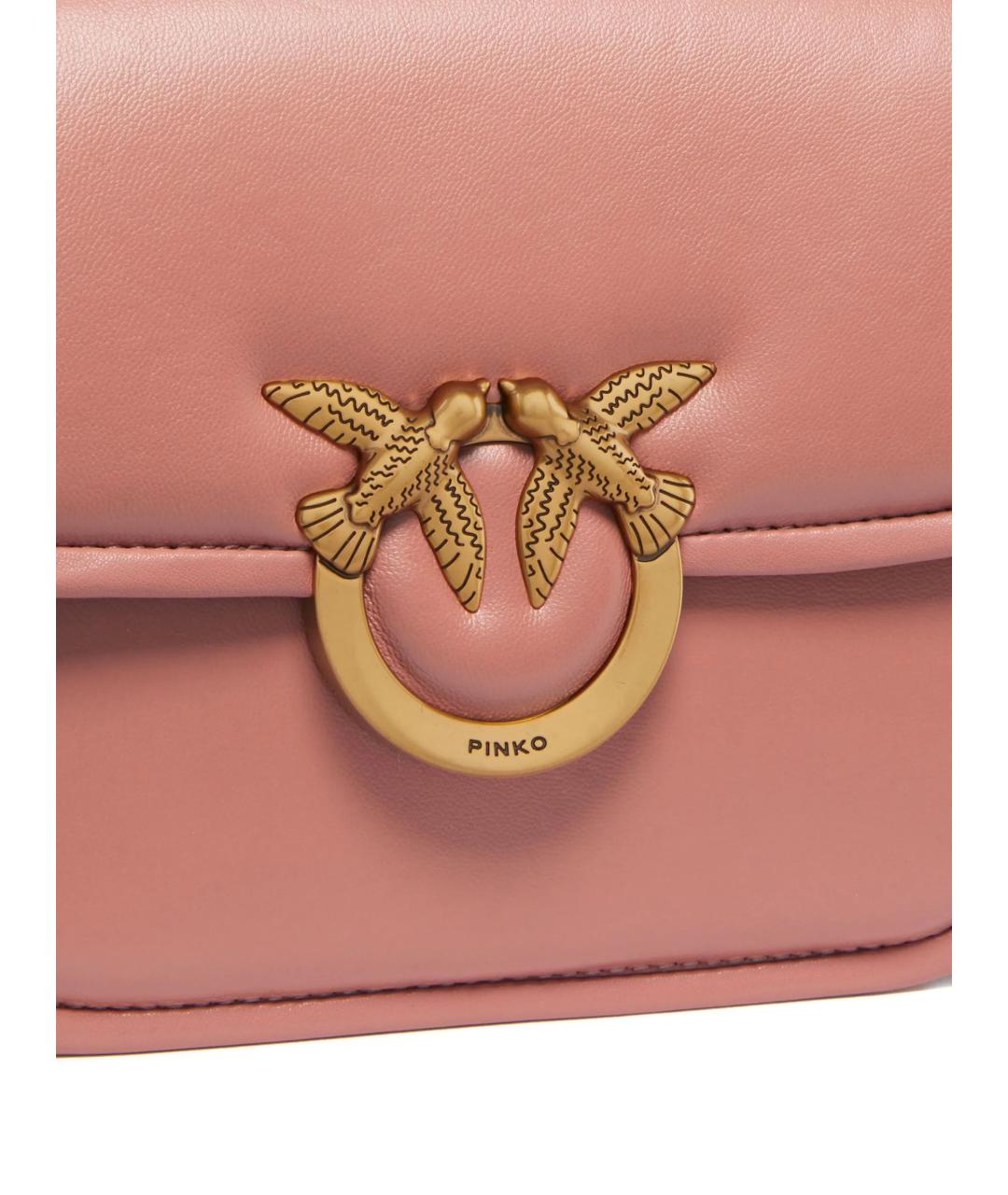 PINKO Розовая кожаная сумка через плечо, фото 3