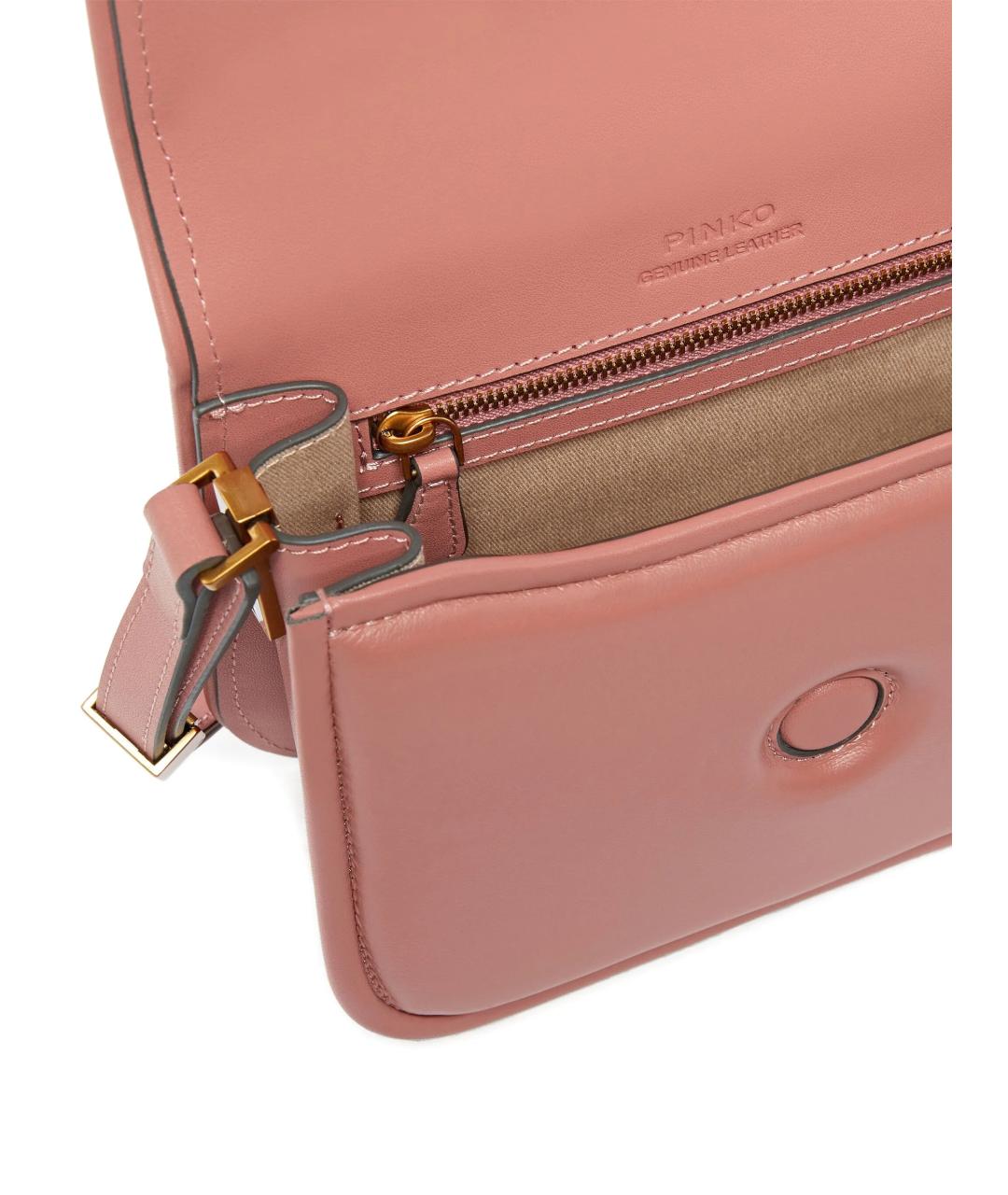 PINKO Розовая кожаная сумка через плечо, фото 4