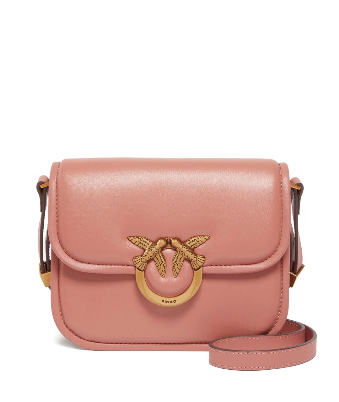 PINKO Розовая кожаная сумка через плечо, фото 1