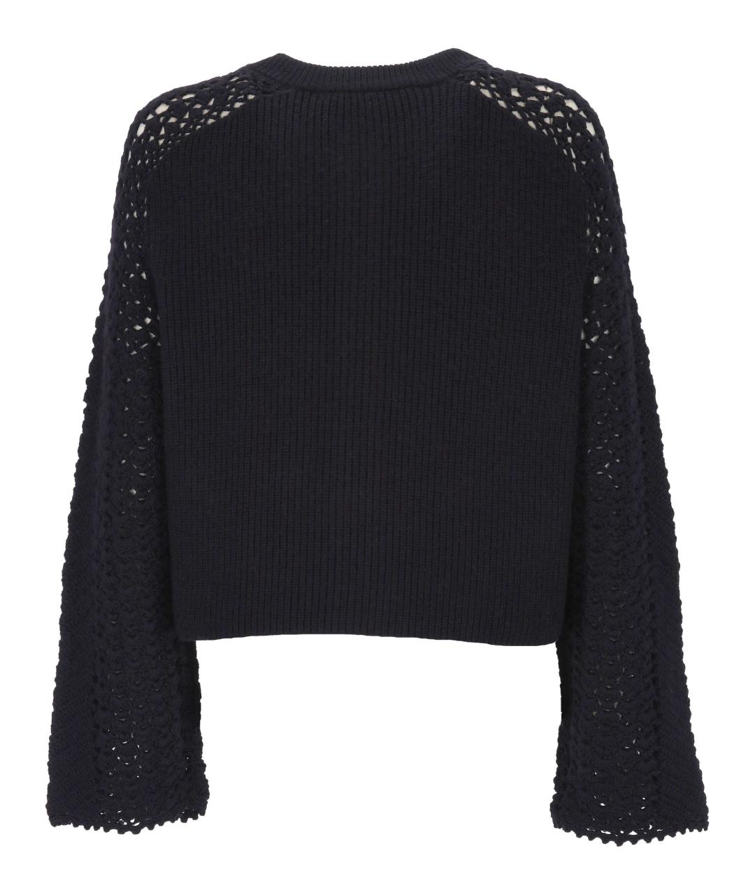 FORTE FORTE Темно-синий шерстяной кардиган, фото 3