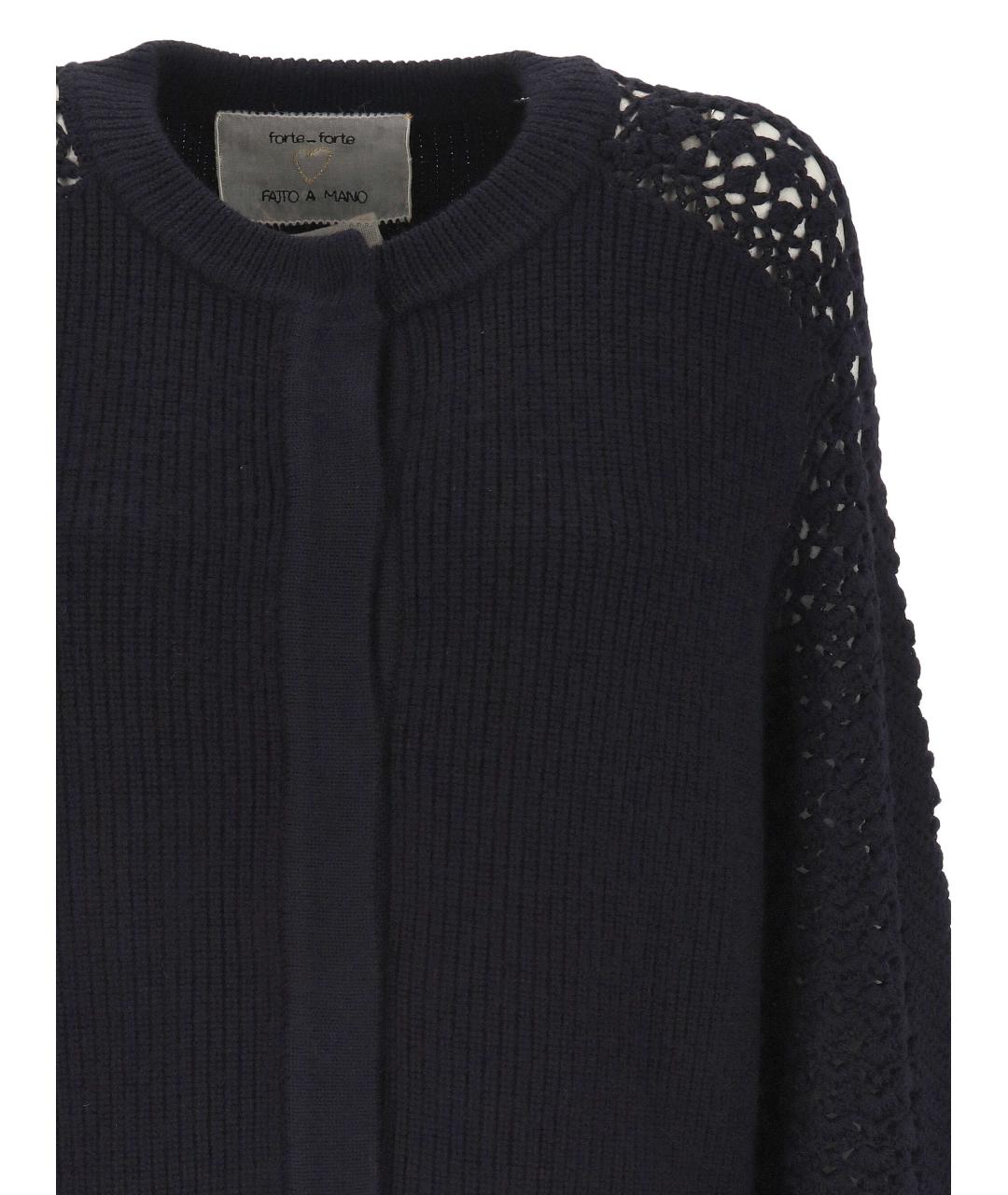 FORTE FORTE Темно-синий шерстяной кардиган, фото 2