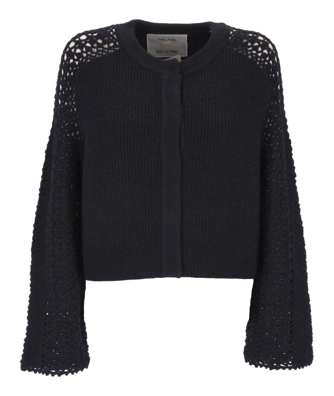 FORTE FORTE Темно-синий шерстяной кардиган, фото 1