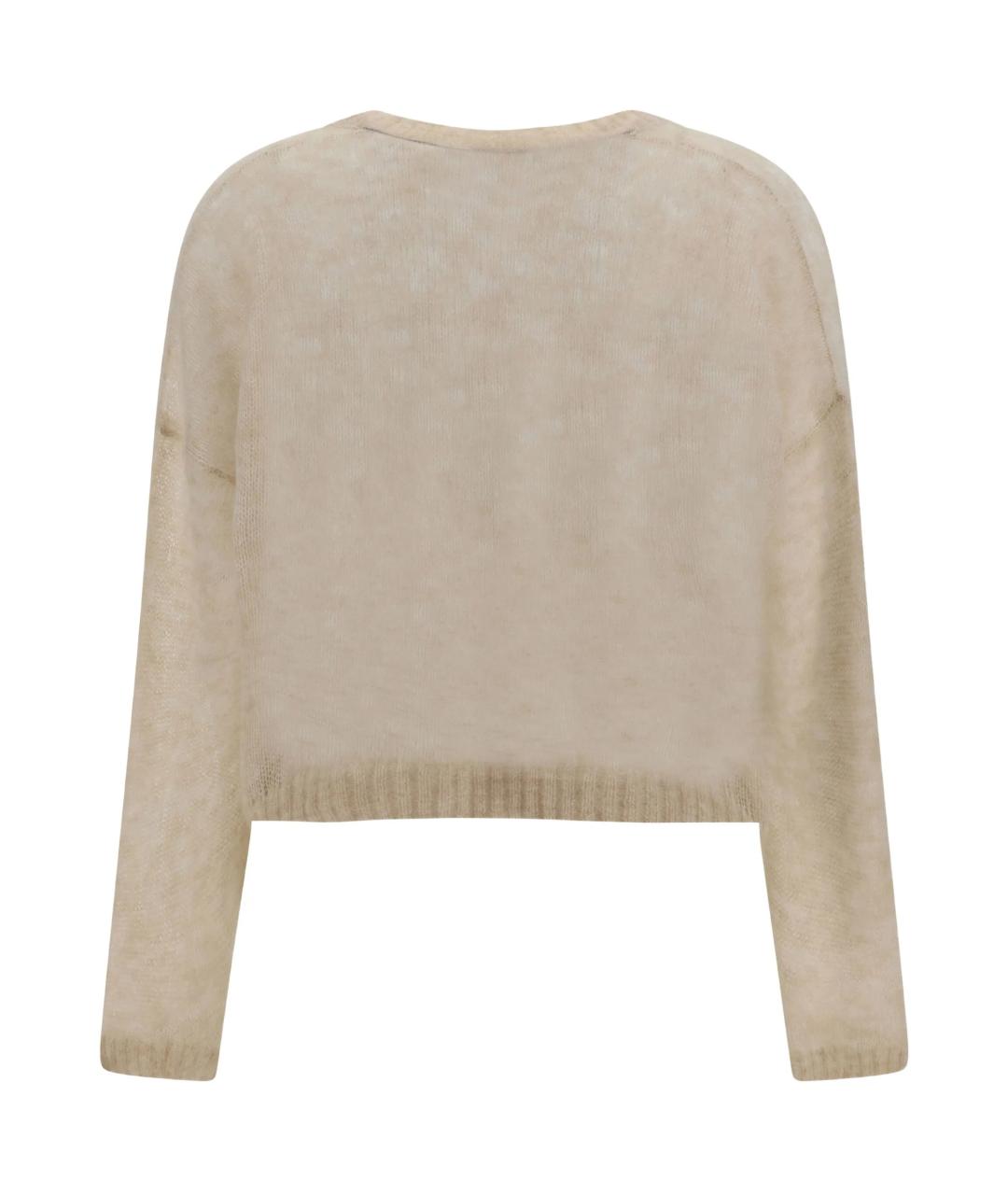 BRUNELLO CUCINELLI Бежевый шерстяной джемпер / свитер, фото 3