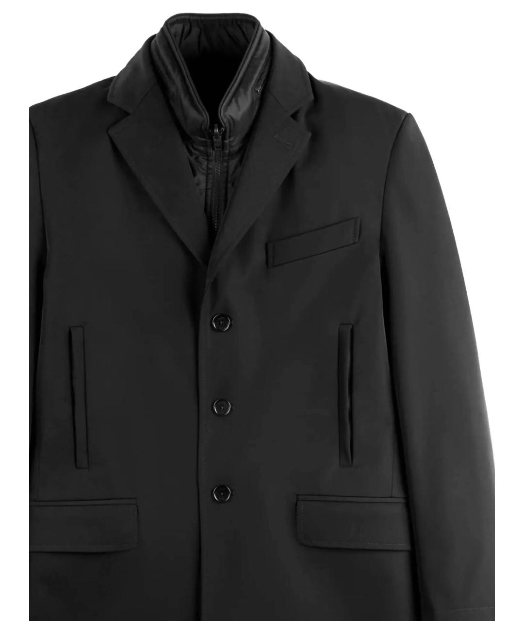 FAY Черное полиэстеровое пальто, фото 2
