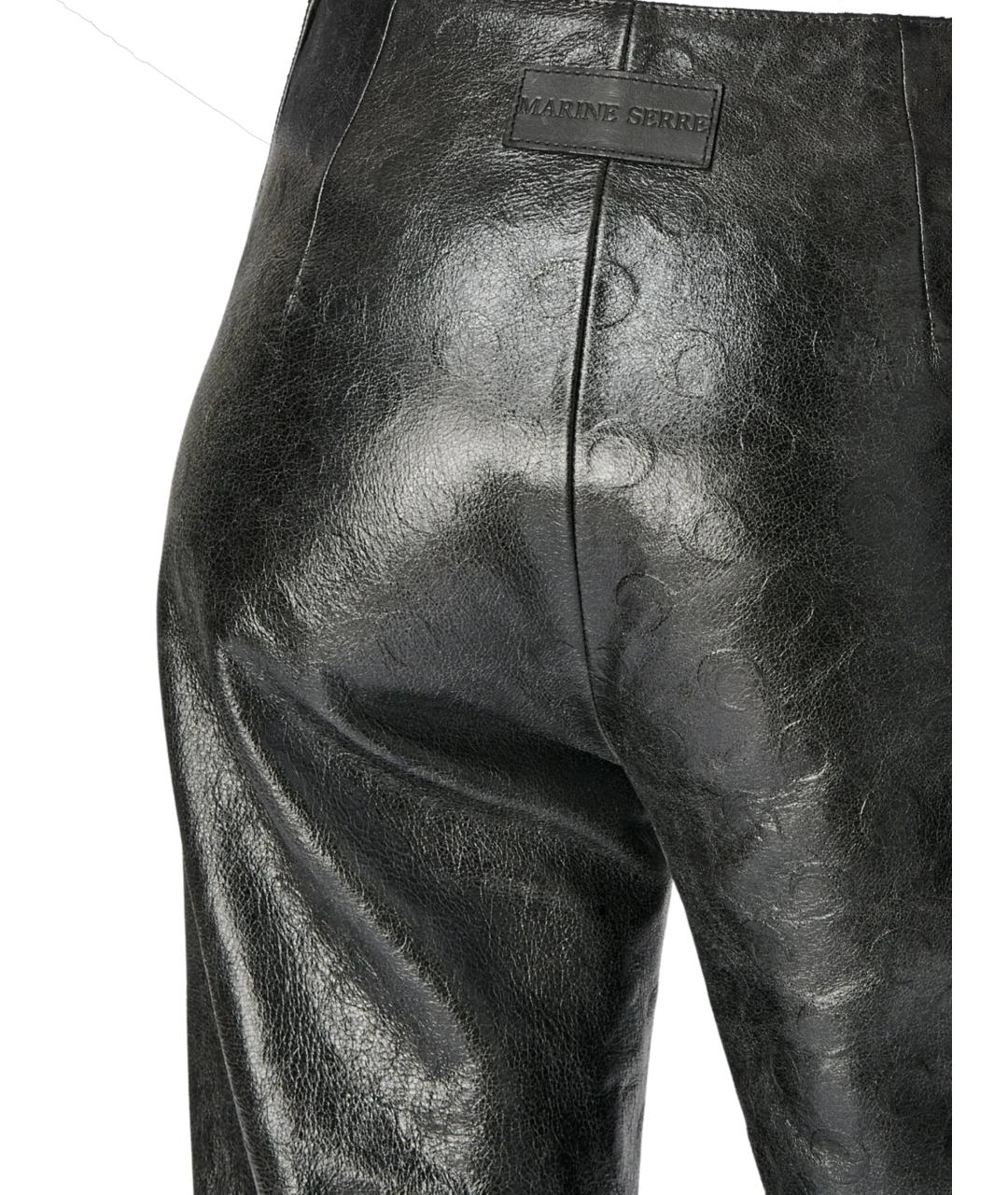 MARINE SERRE Черные вискозные брюки узкие, фото 4