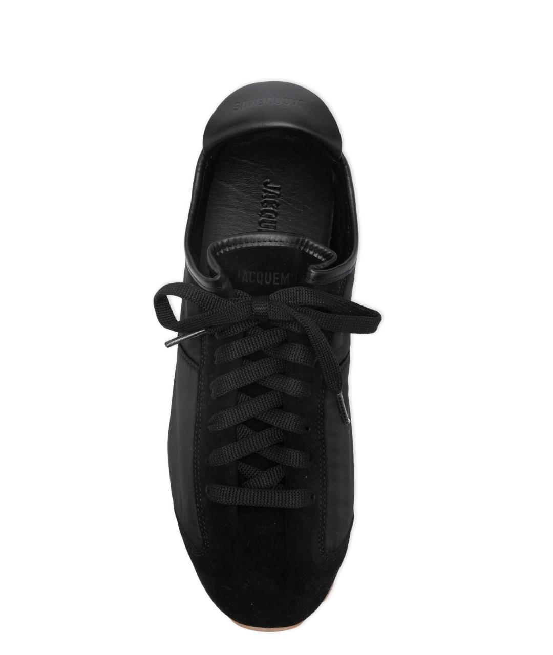JACQUEMUS Черные кожаные кроссовки, фото 4