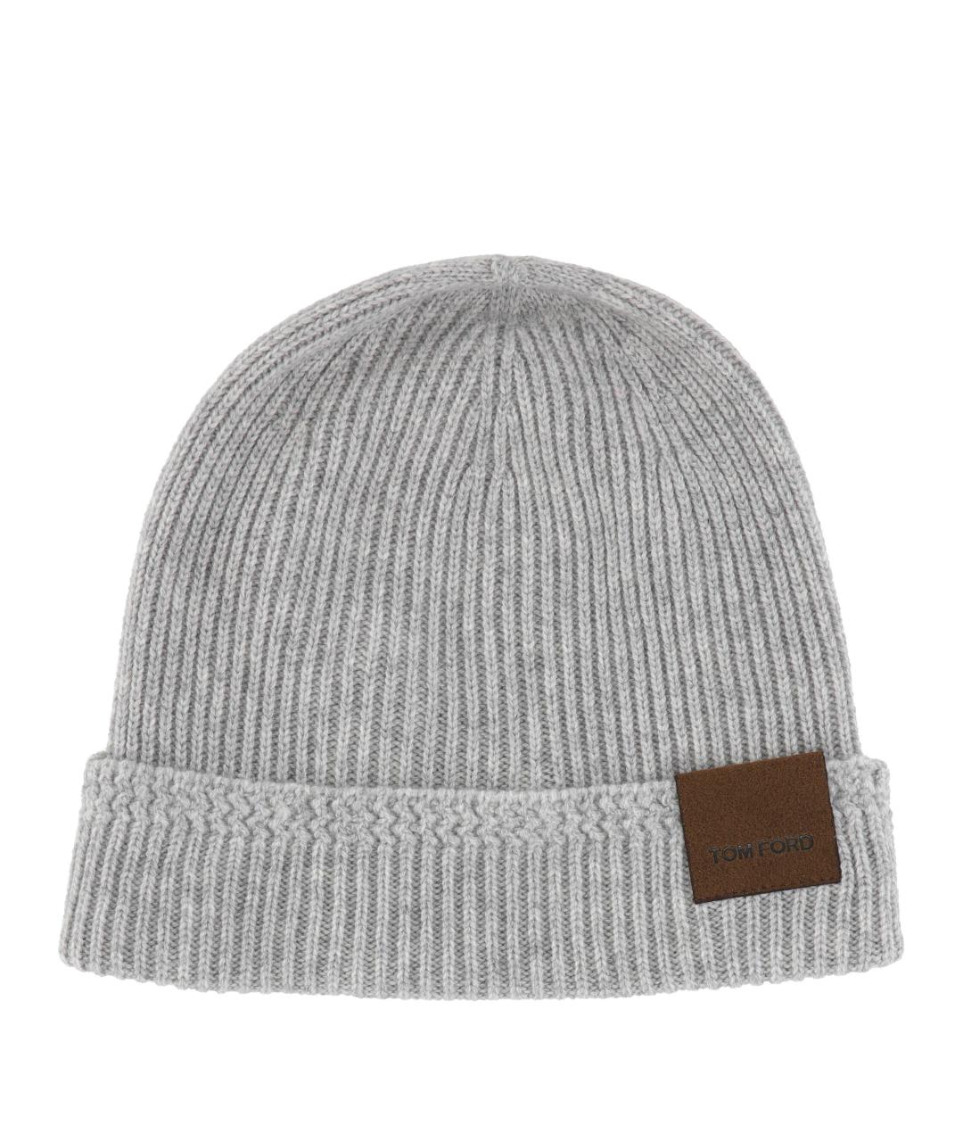 TOM FORD Серая кашемировая шапка, фото 1