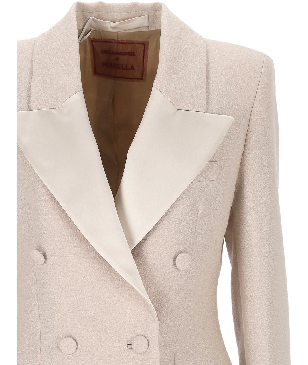 MARELLA Бежевый шерстяной жакет/пиджак, фото 2